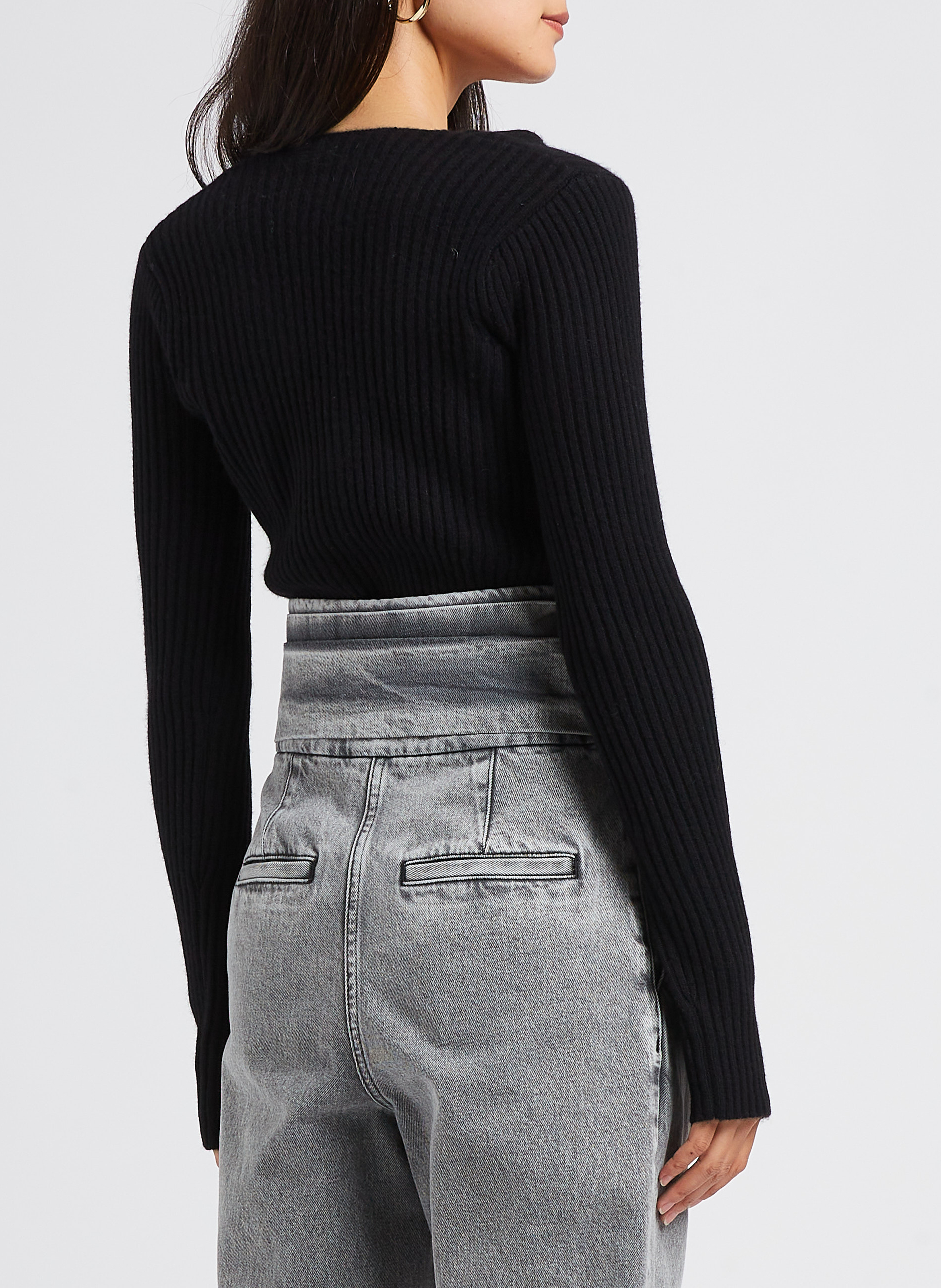 Gilet col V en laine et en cachemire mélangés IRO Noir