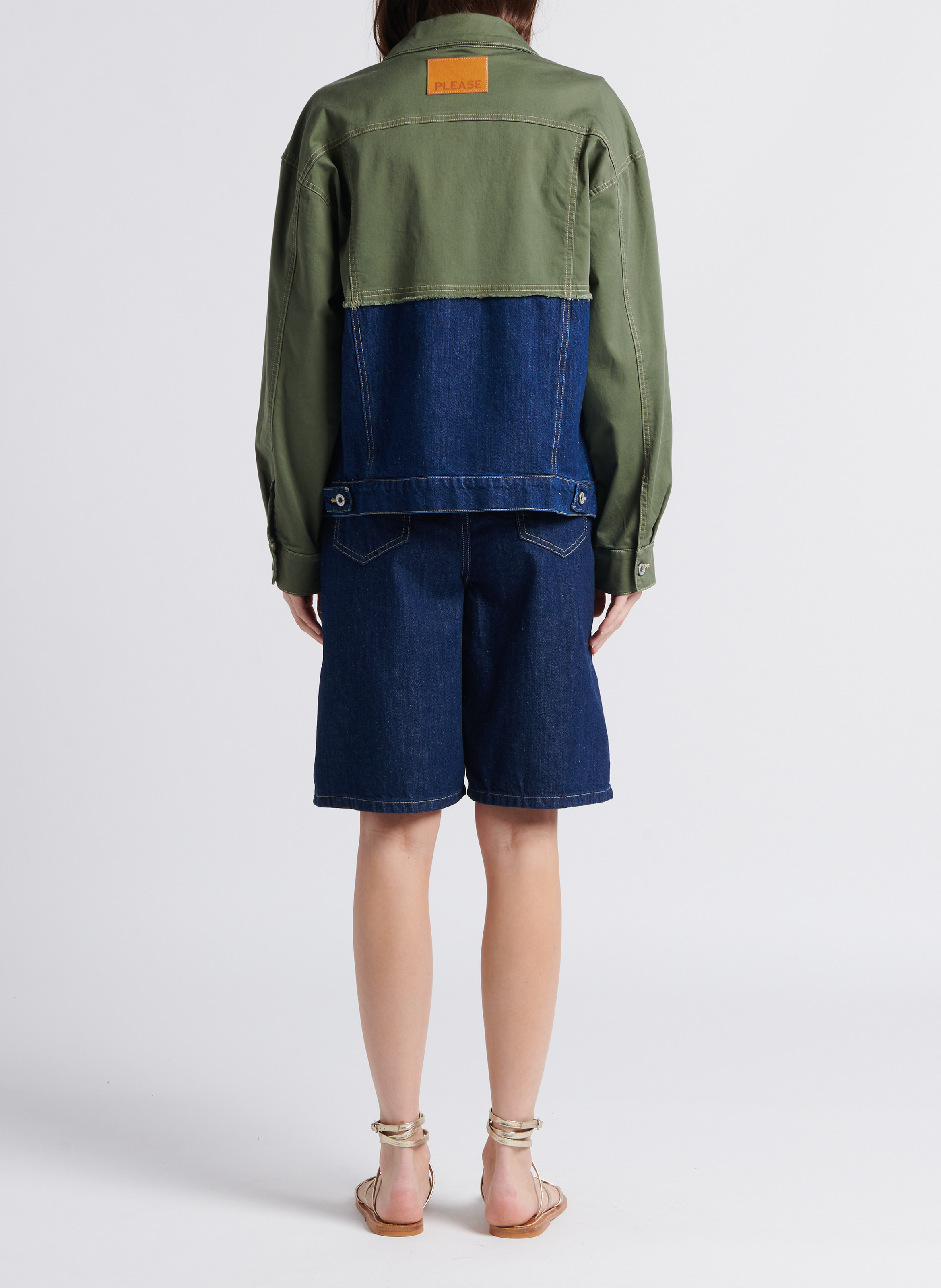 Veste droite col classique  PLEASE Vert