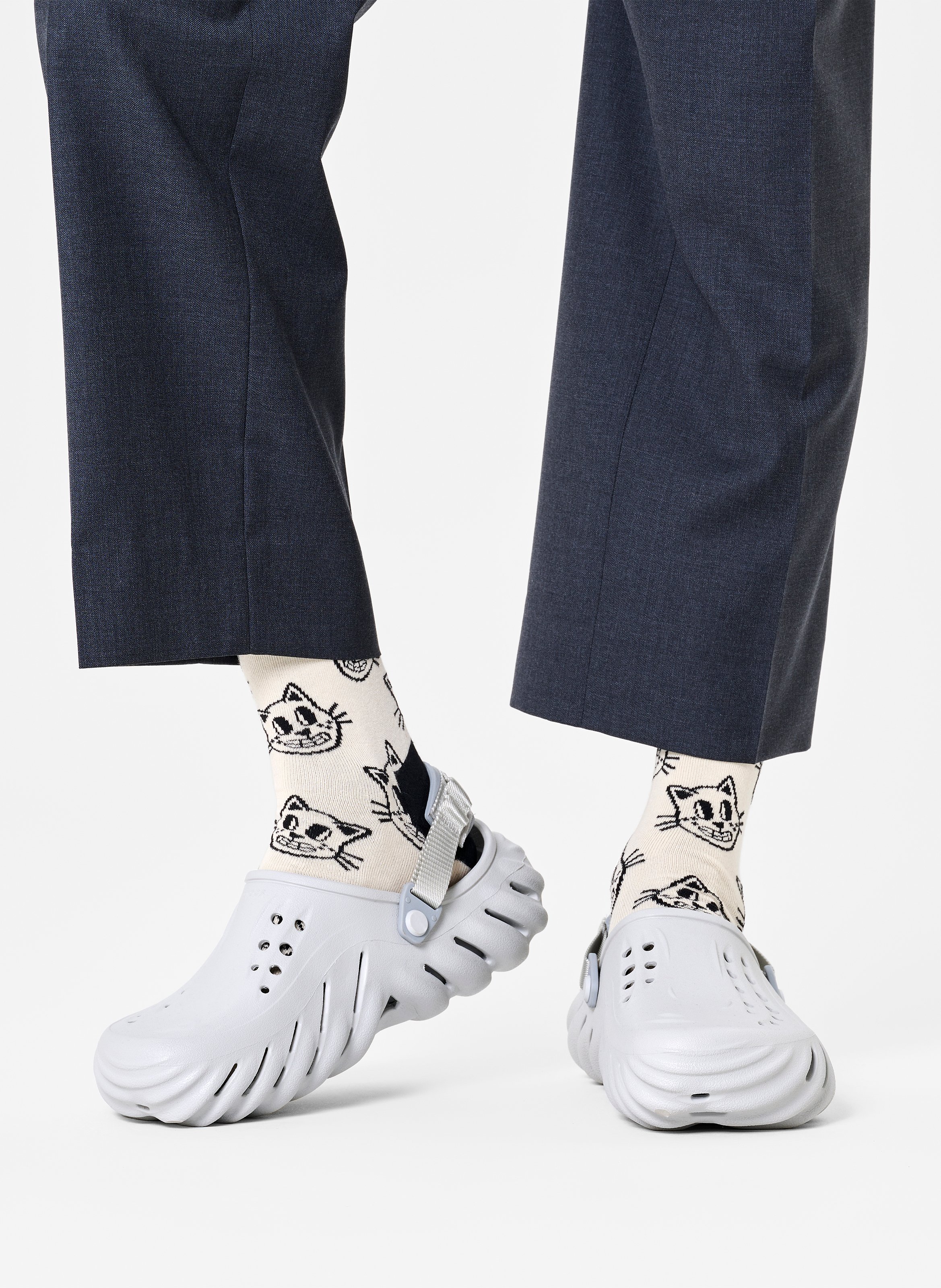 Chaussettes en coton mélangé imprimé HAPPY SOCKS Blanc