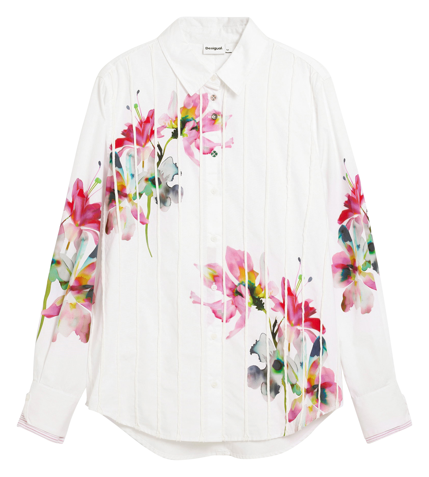 Floral print cotton shirt DESIGUAL White
