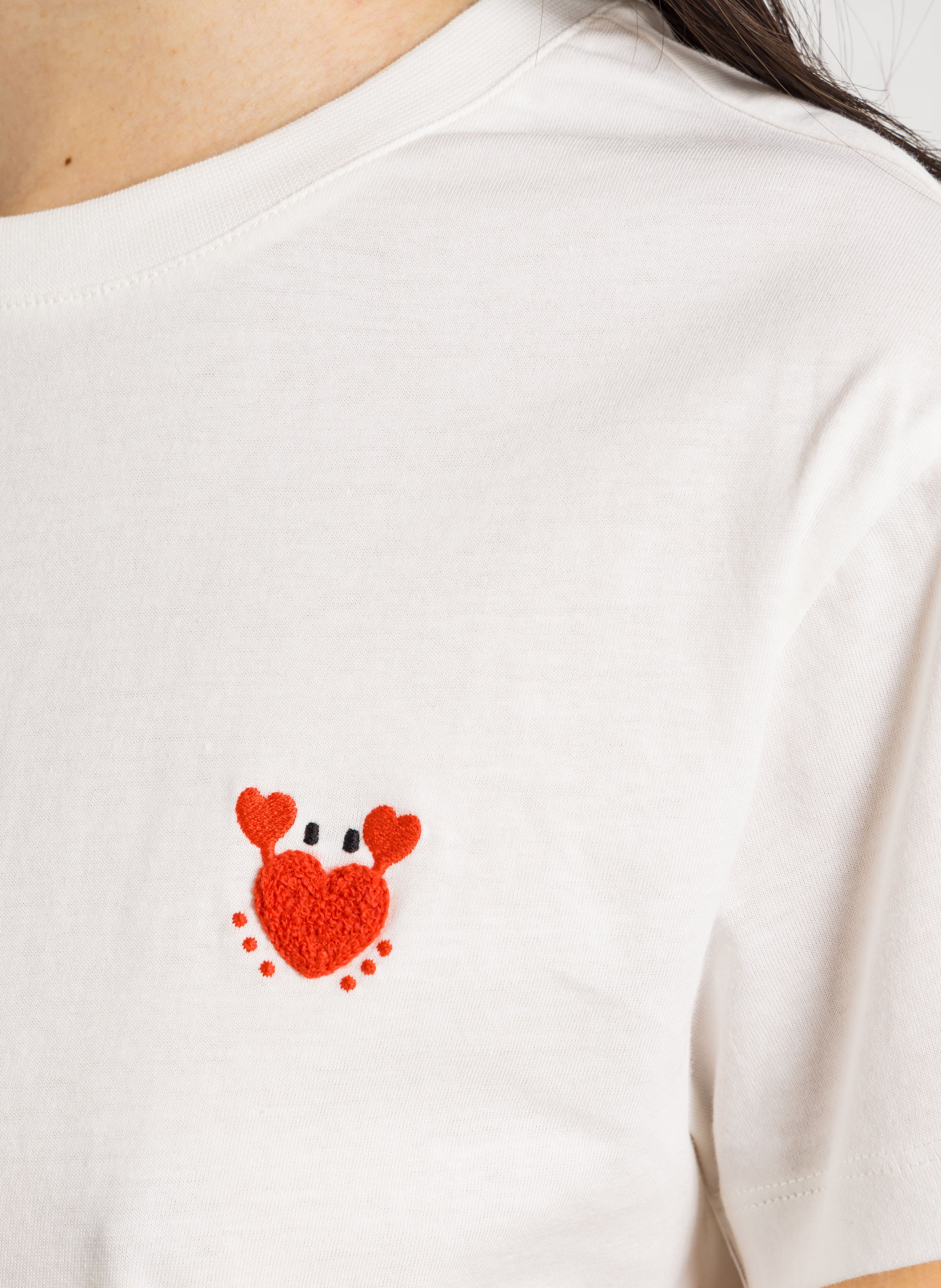 Gerade geschnittenes Rundhals-T-Shirt aus Baumwolle DES PETITS HAUTS Beige