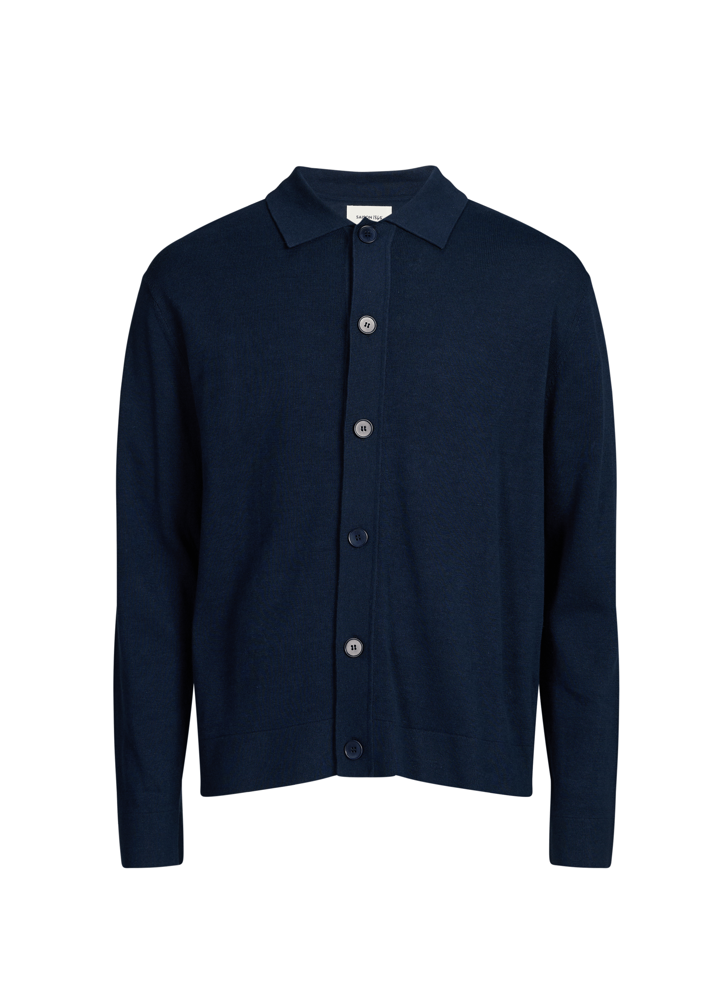 Cardigan droit col classique en coton et lin mélangé SAISON 1865