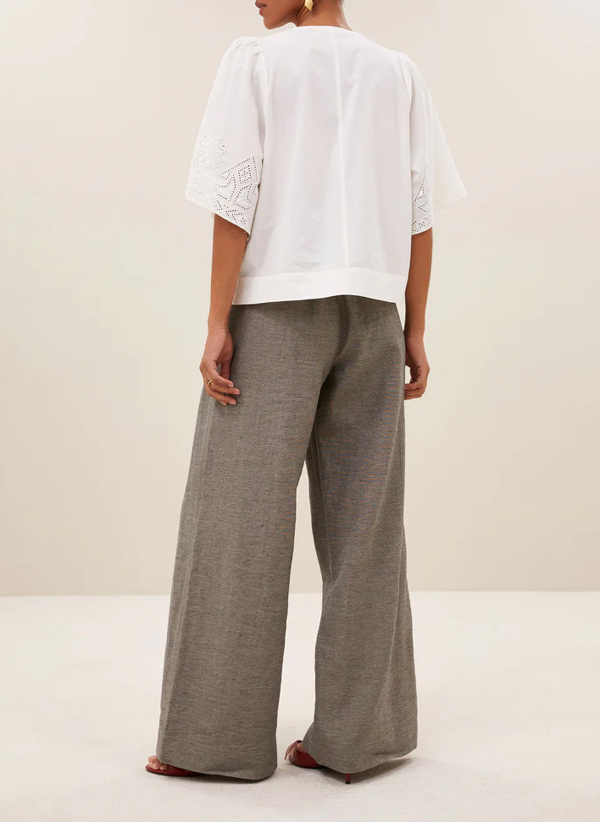 Blouse col rond en coton BY BAR Blanc