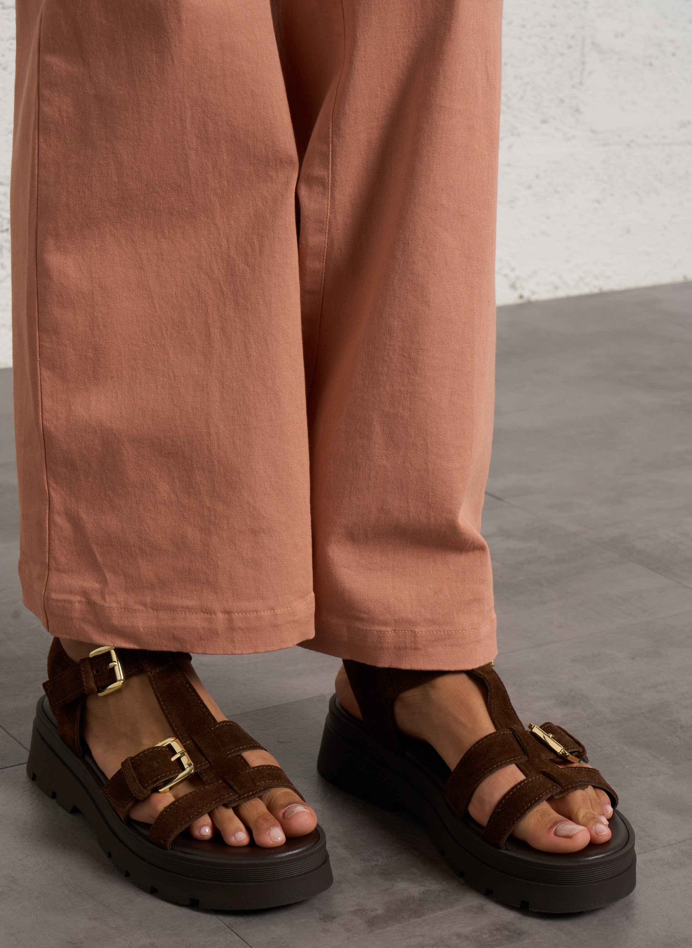 Alpargatas de piel planas BOCAGE Marron