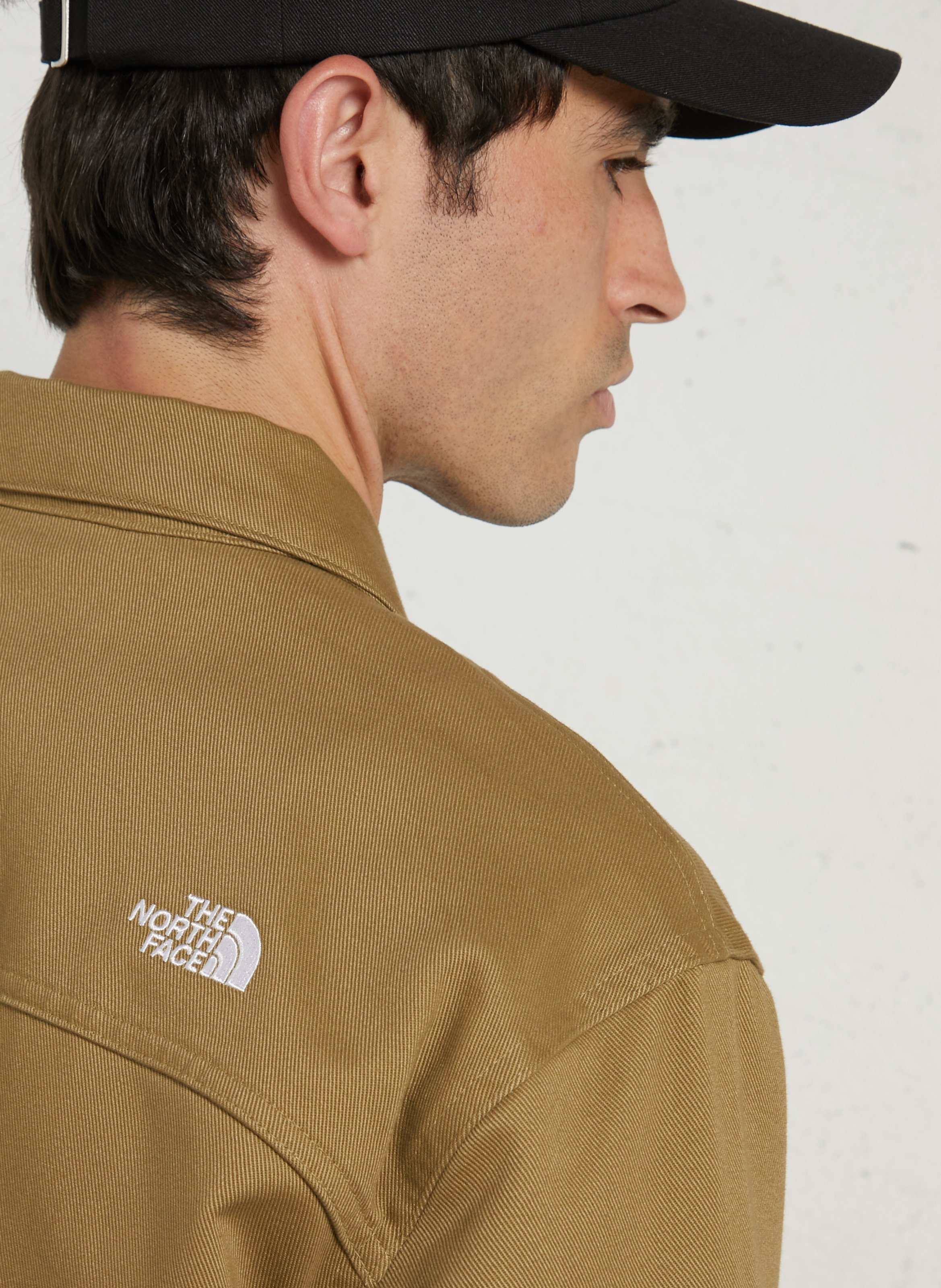 Solid color straight zip-up cotton jacket THE NORTH FACE Brown