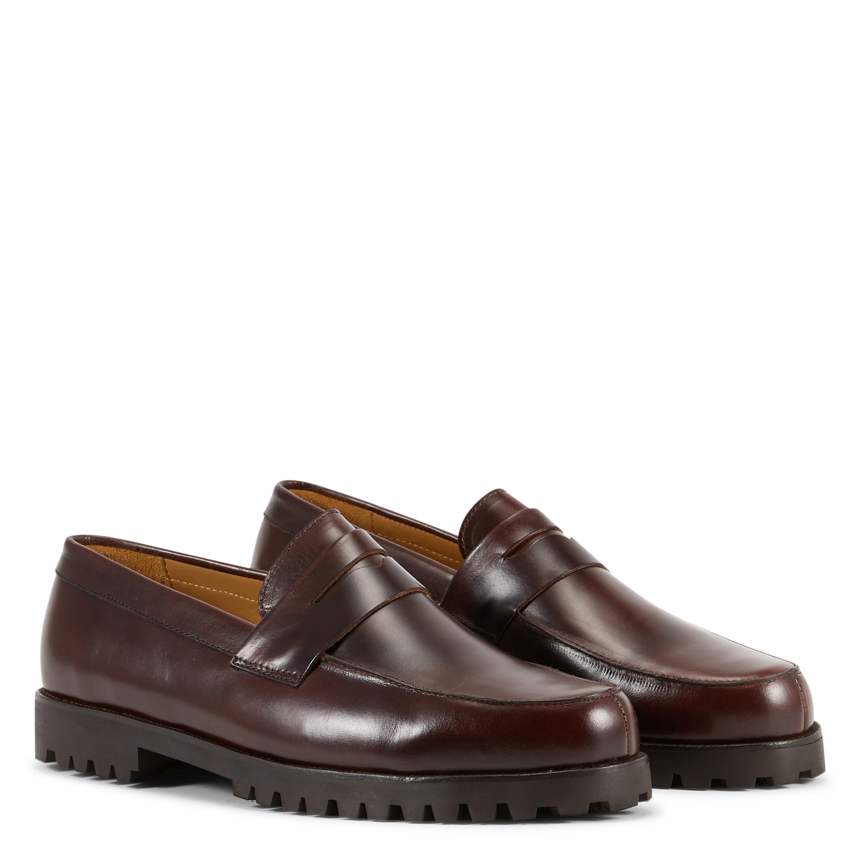 Leren loafers met profielzool BOBBIES Bruin