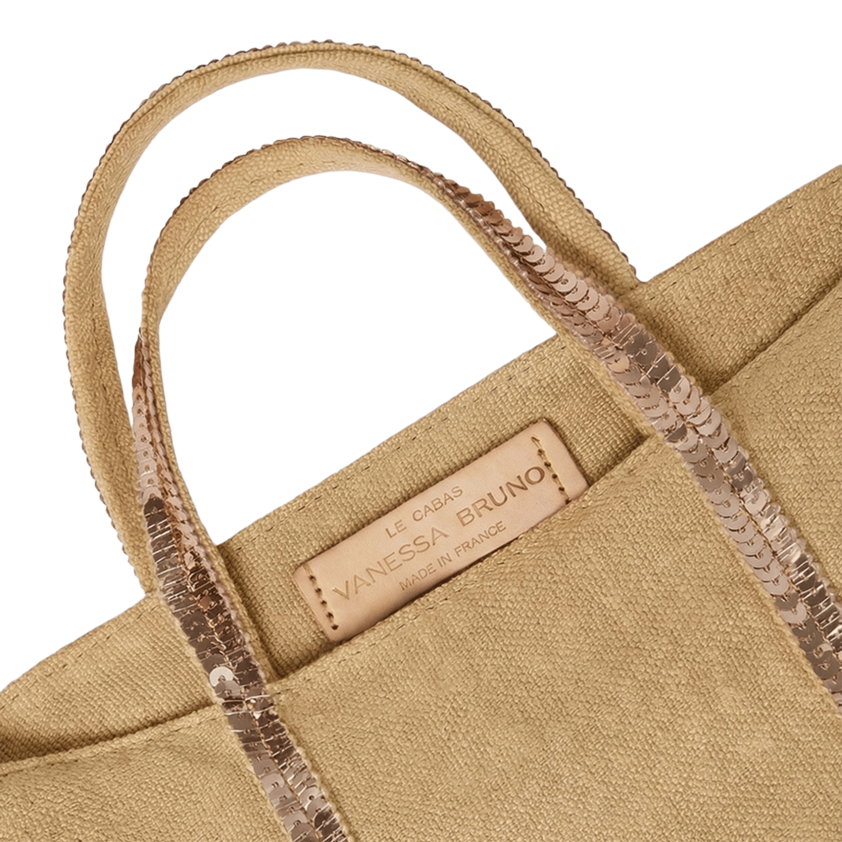 Cabas XS à sequins en lin VANESSA BRUNO Marron