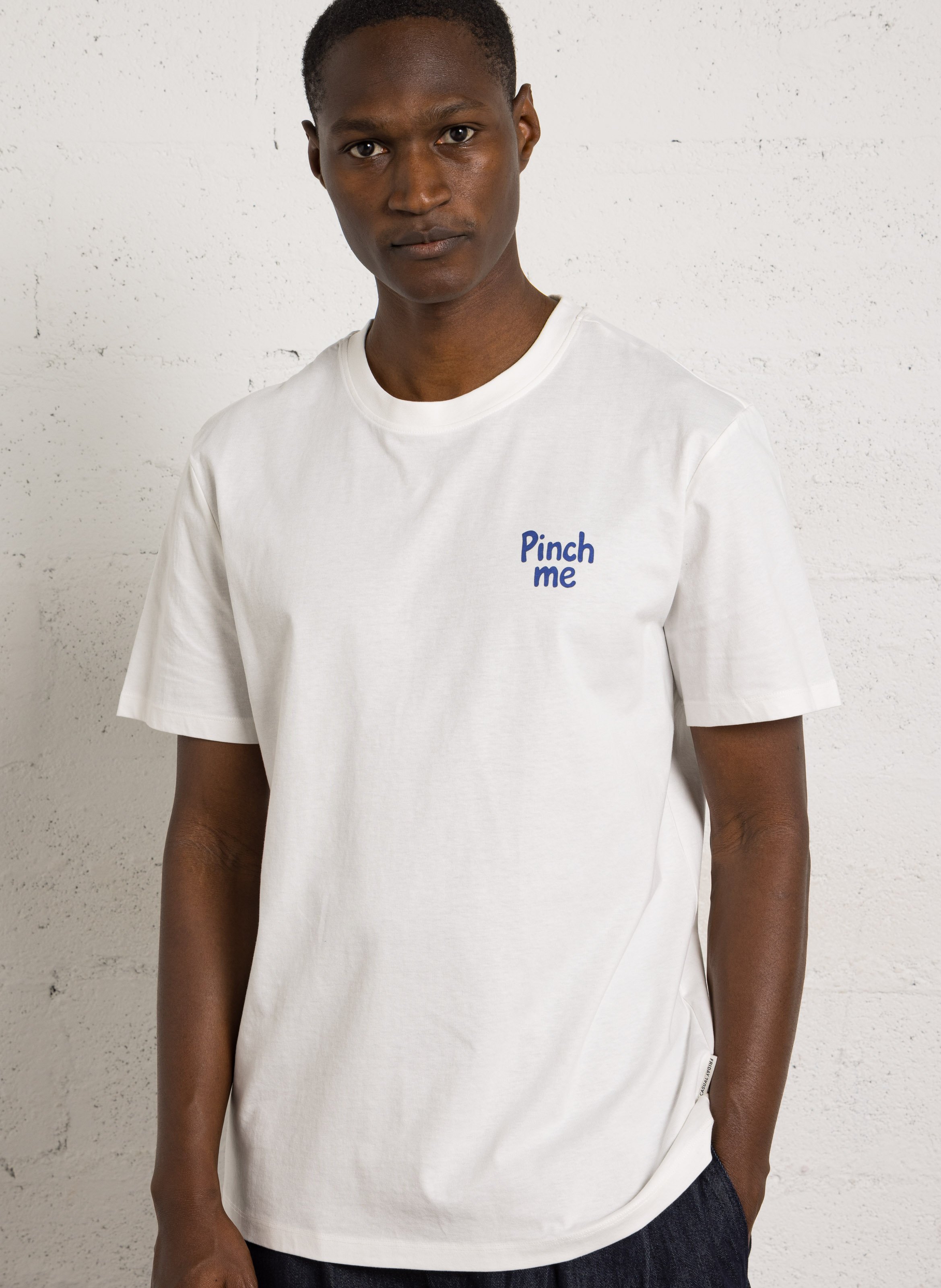 Camiseta de algodón recta serigrafiada CASUAL FRIDAY Azul