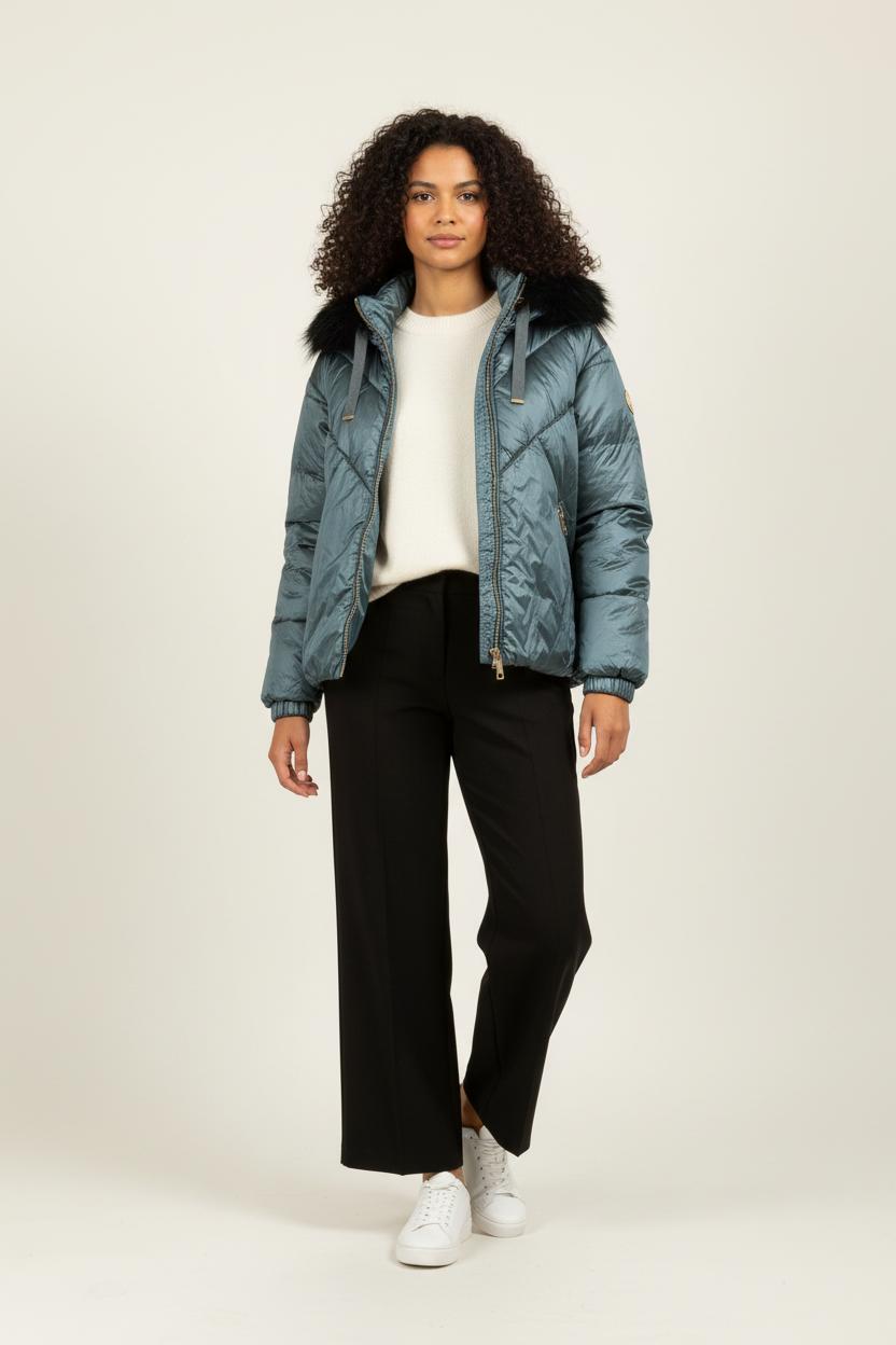 Lightweight quilted padded jacket with high neck LIU JO - SECONDE MAIN Blue