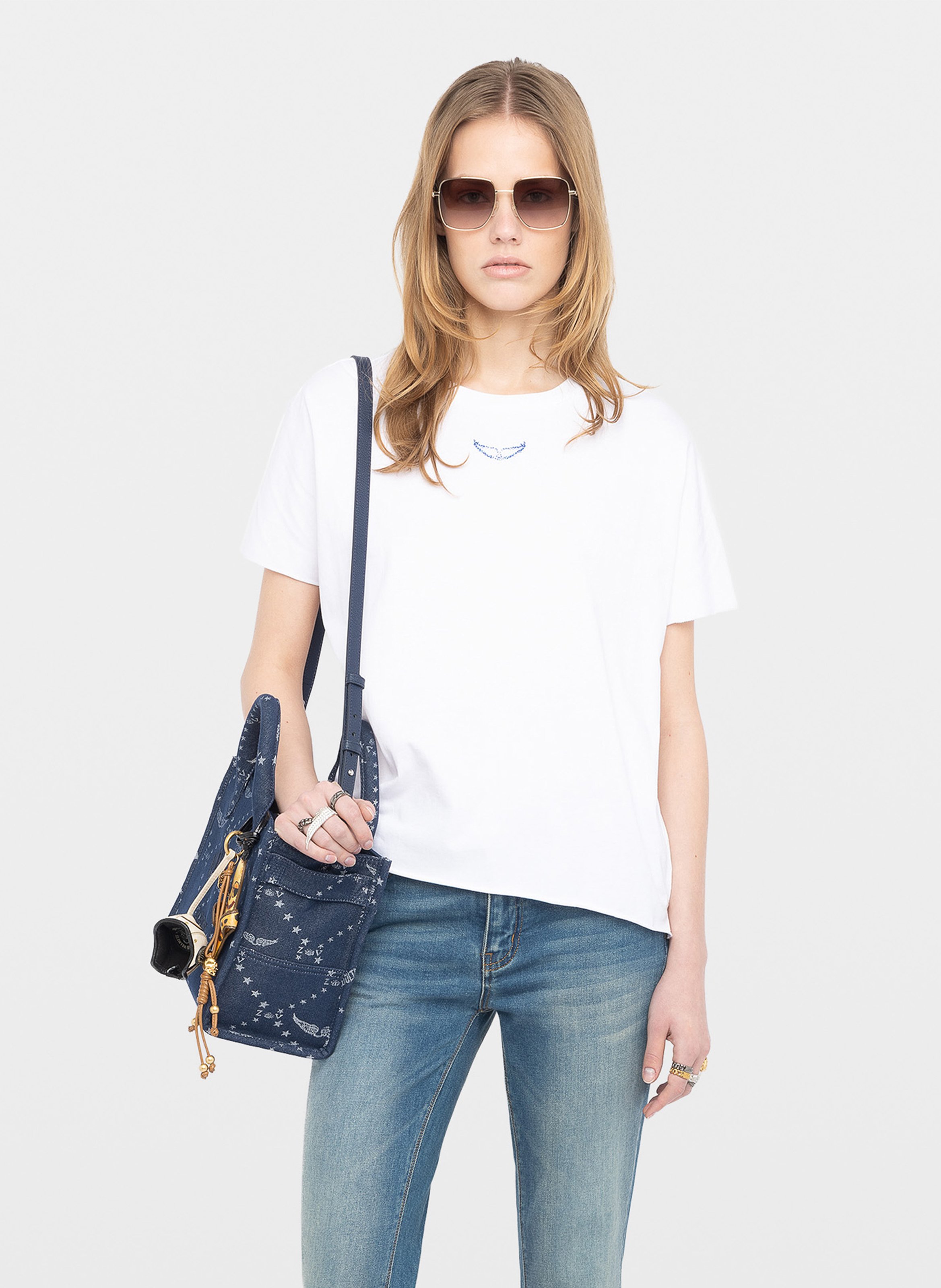 Tee-shirt col rond en coton bio ZADIG&VOLTAIRE Blanc