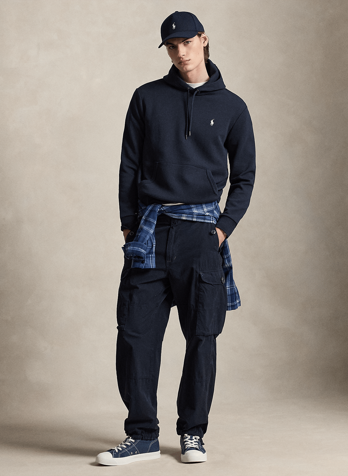 Straight cotton-blend hoodie POLO RALPH LAUREN Blue