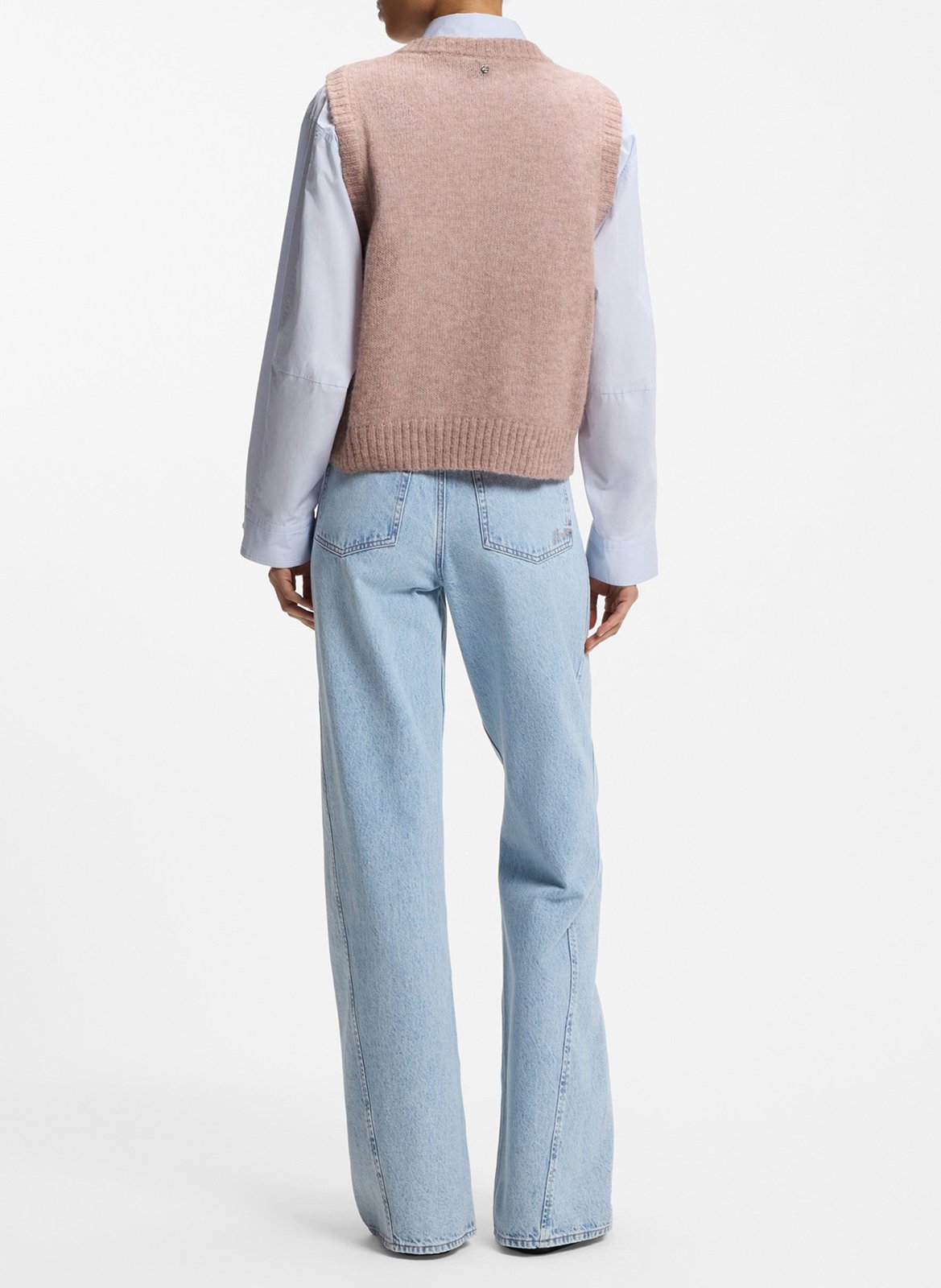 Cardigan col v BOSS Pink