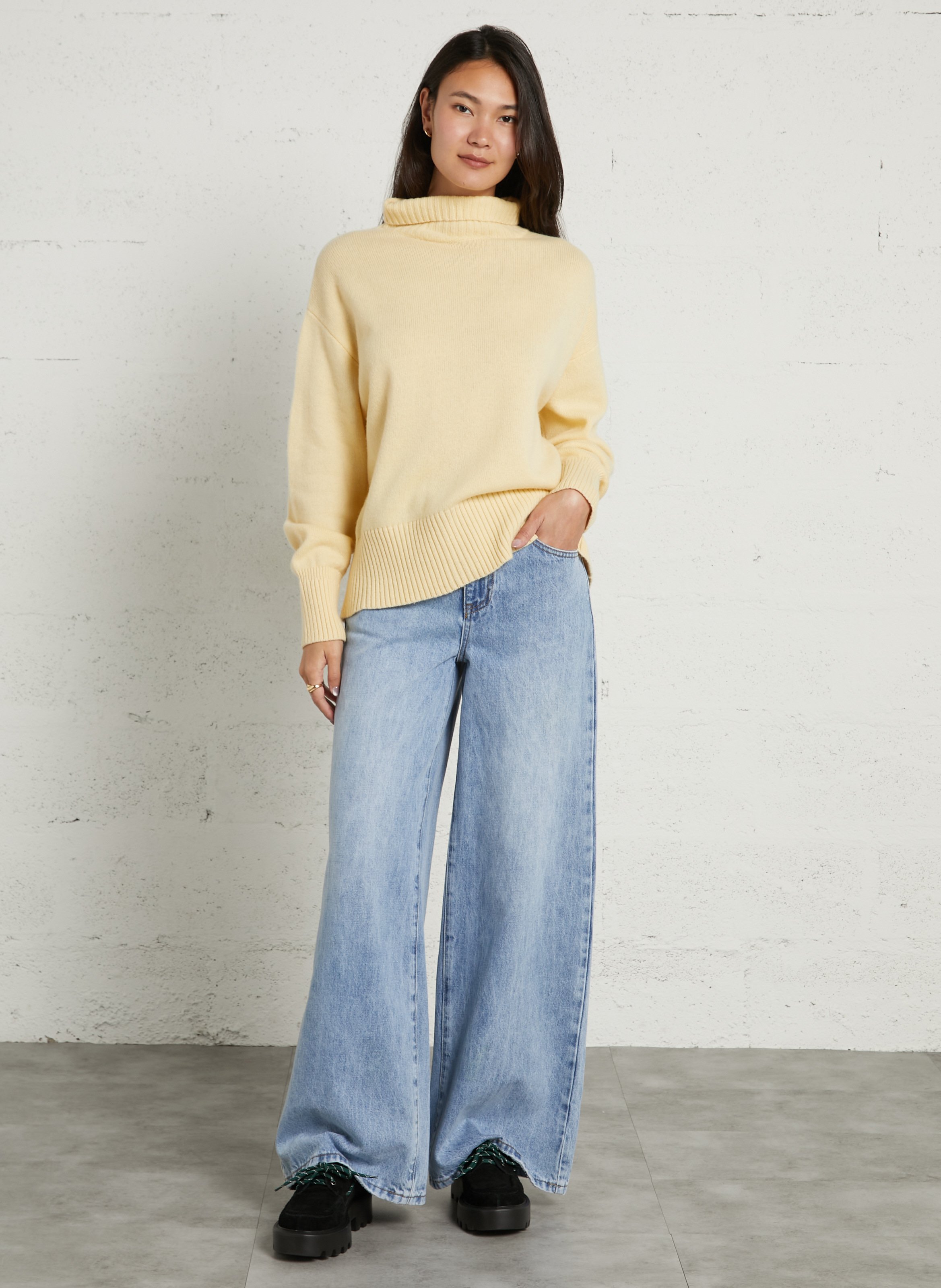 Wide-leg cotton jeans | Blue SUNCOO Women