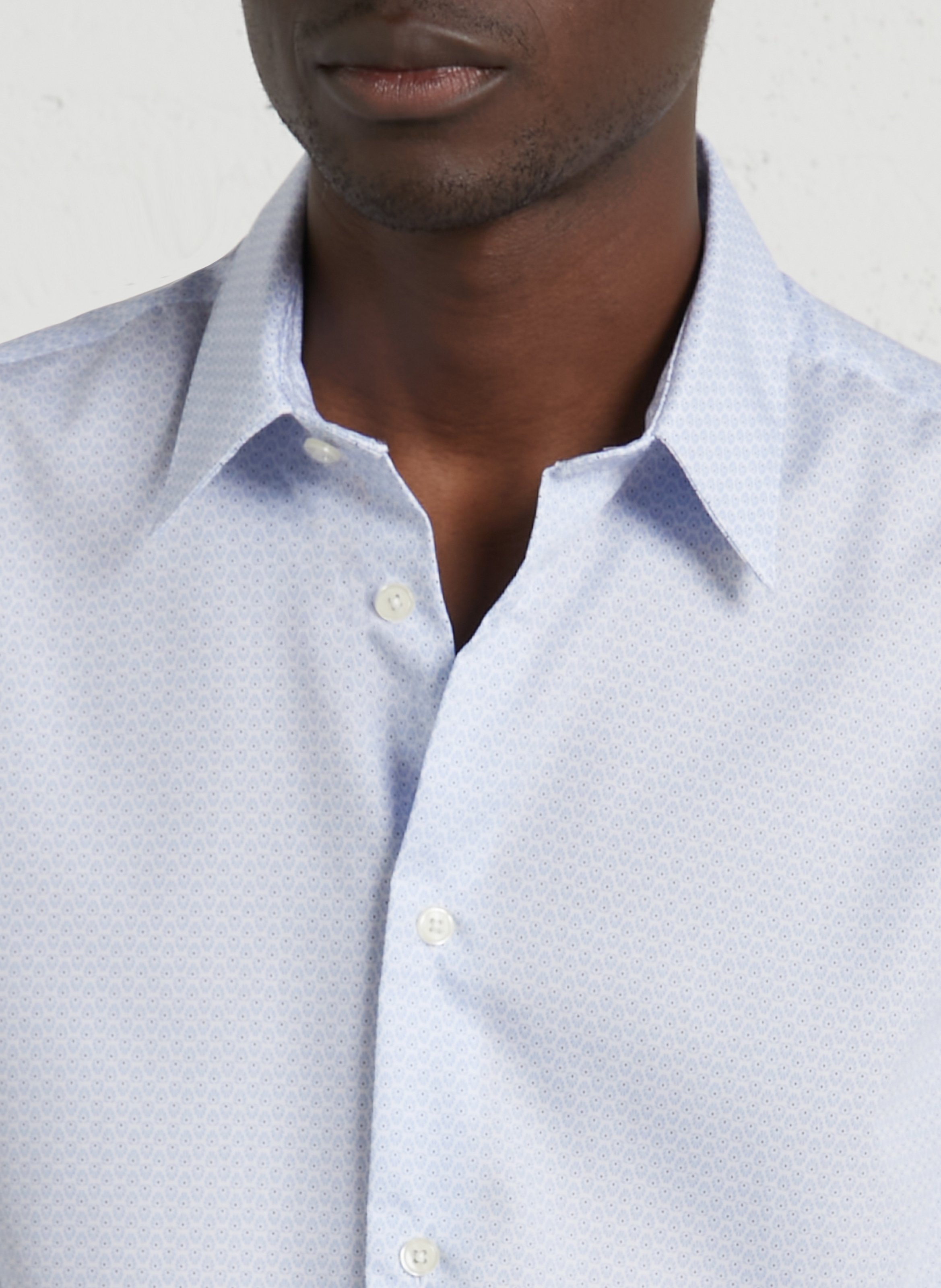 Slim-fit, katoenen overhemd met klassieke kraag AU PRINTEMPS PARIS Blauw