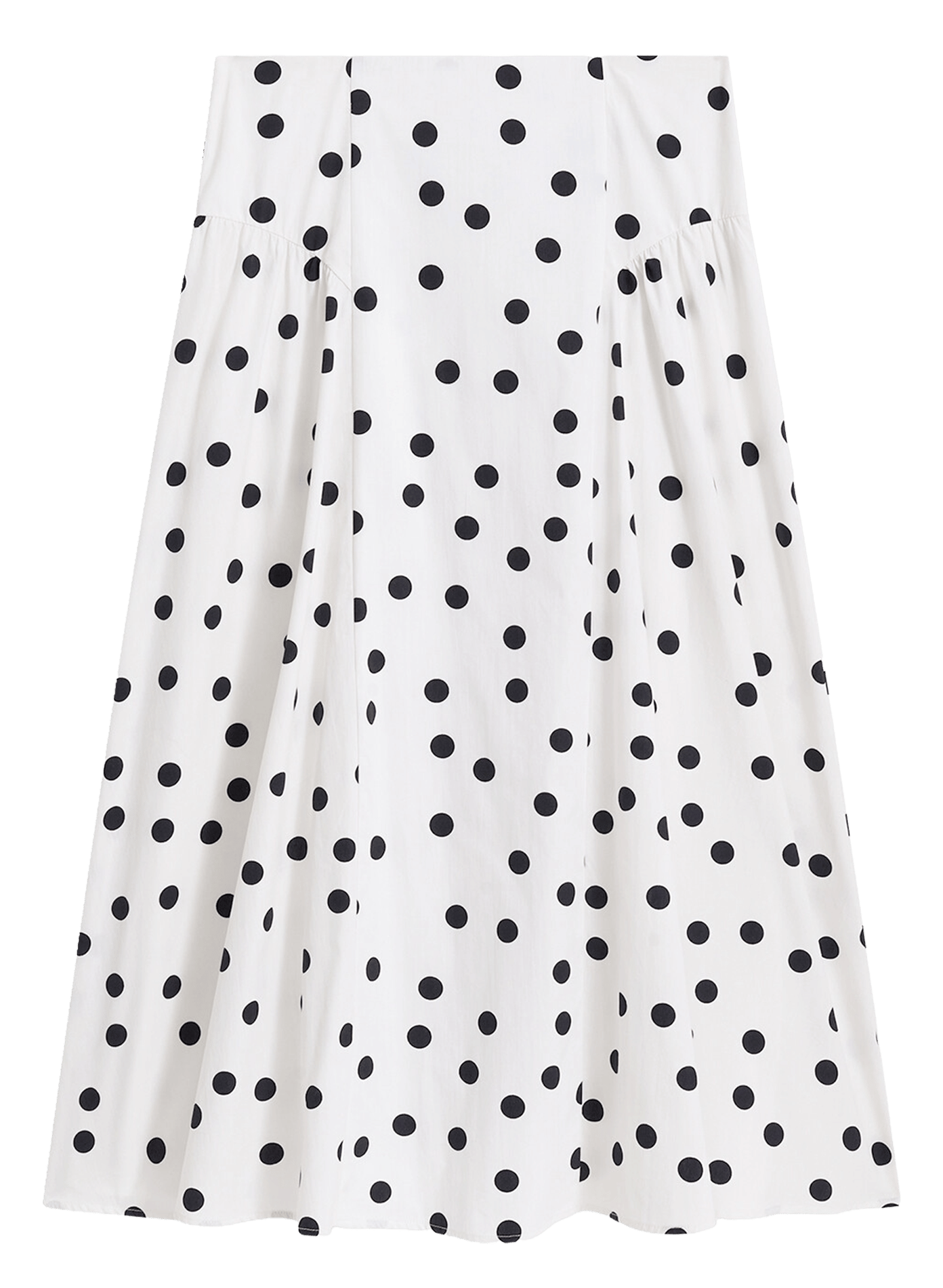 Flared cotton midi skirt CAROLL Beige