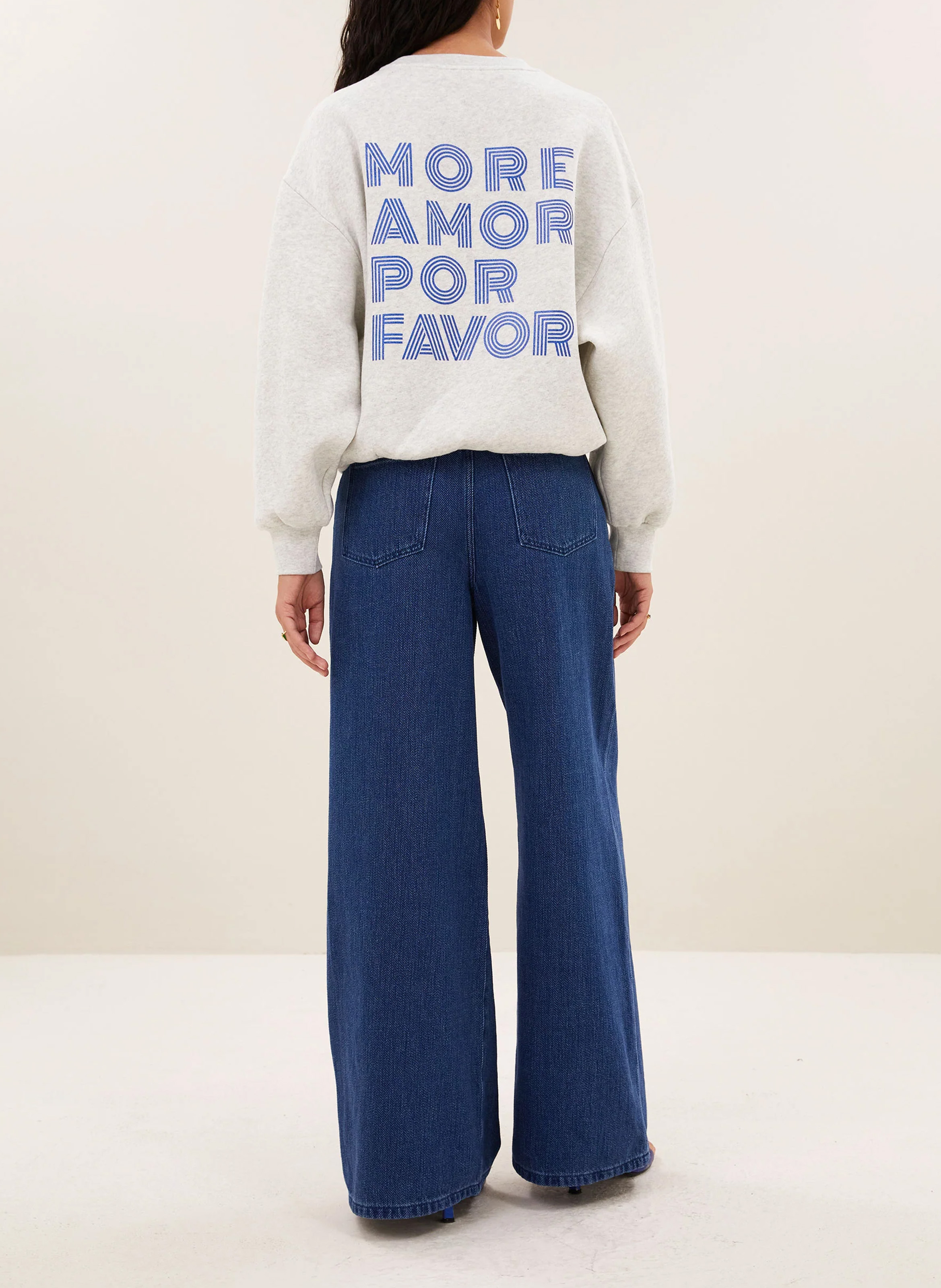 Rundhals-Sweatshirt aus Baumwoll-Mix BY BAR Grau