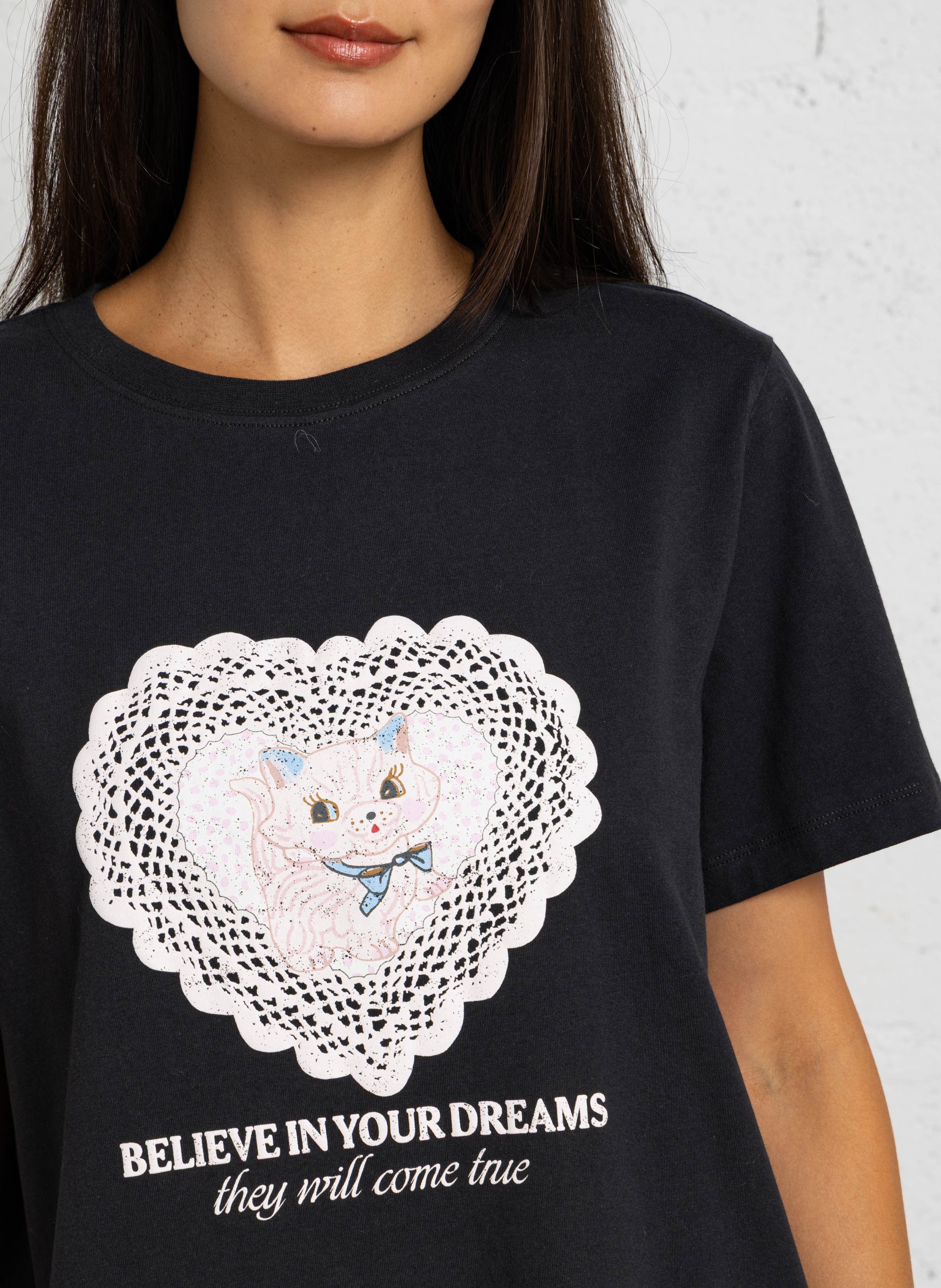 T-shirt ample en coton DES PETITS HAUTS Gris