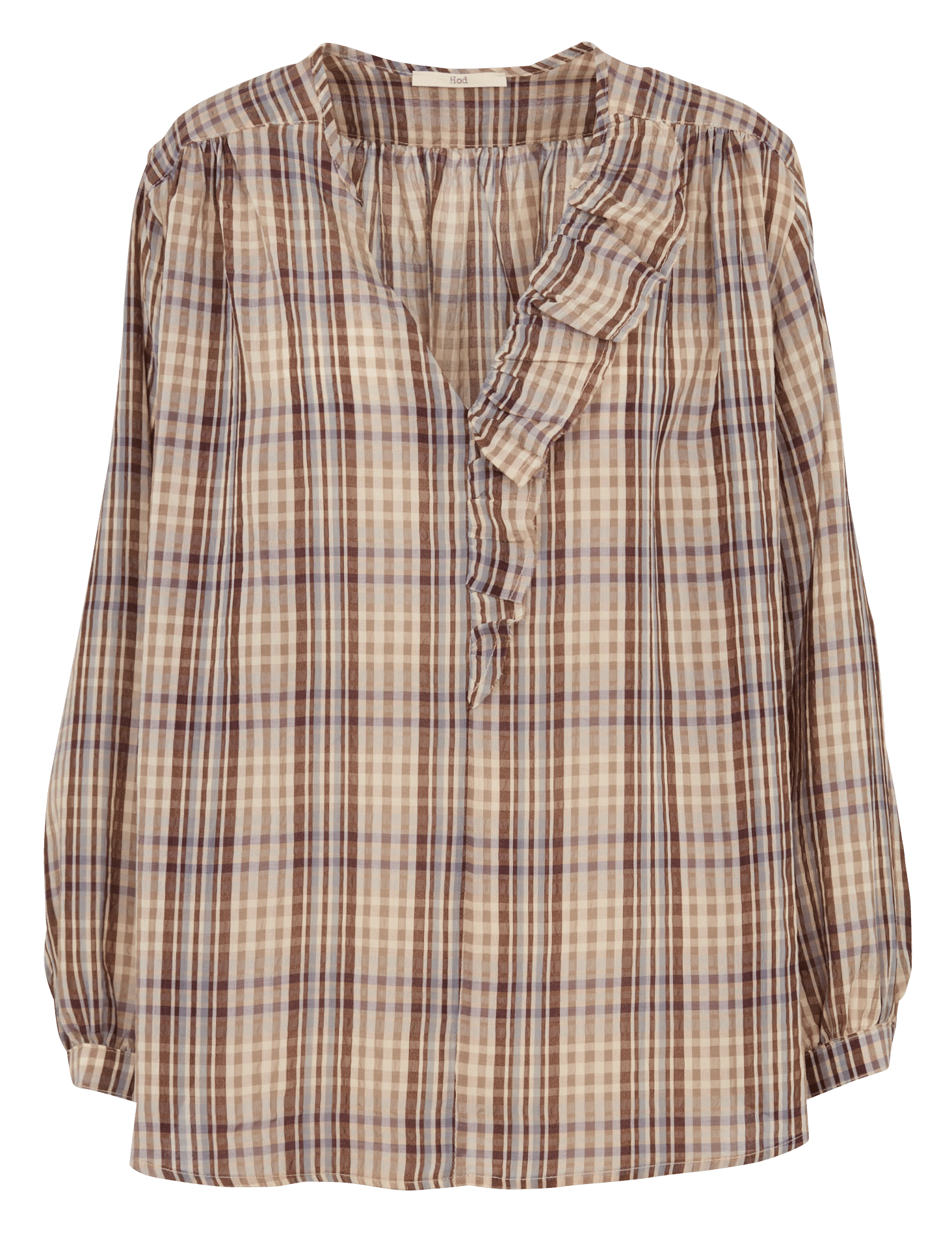 Oversized V-neck blouse in blended cotton HOD PARIS Purple