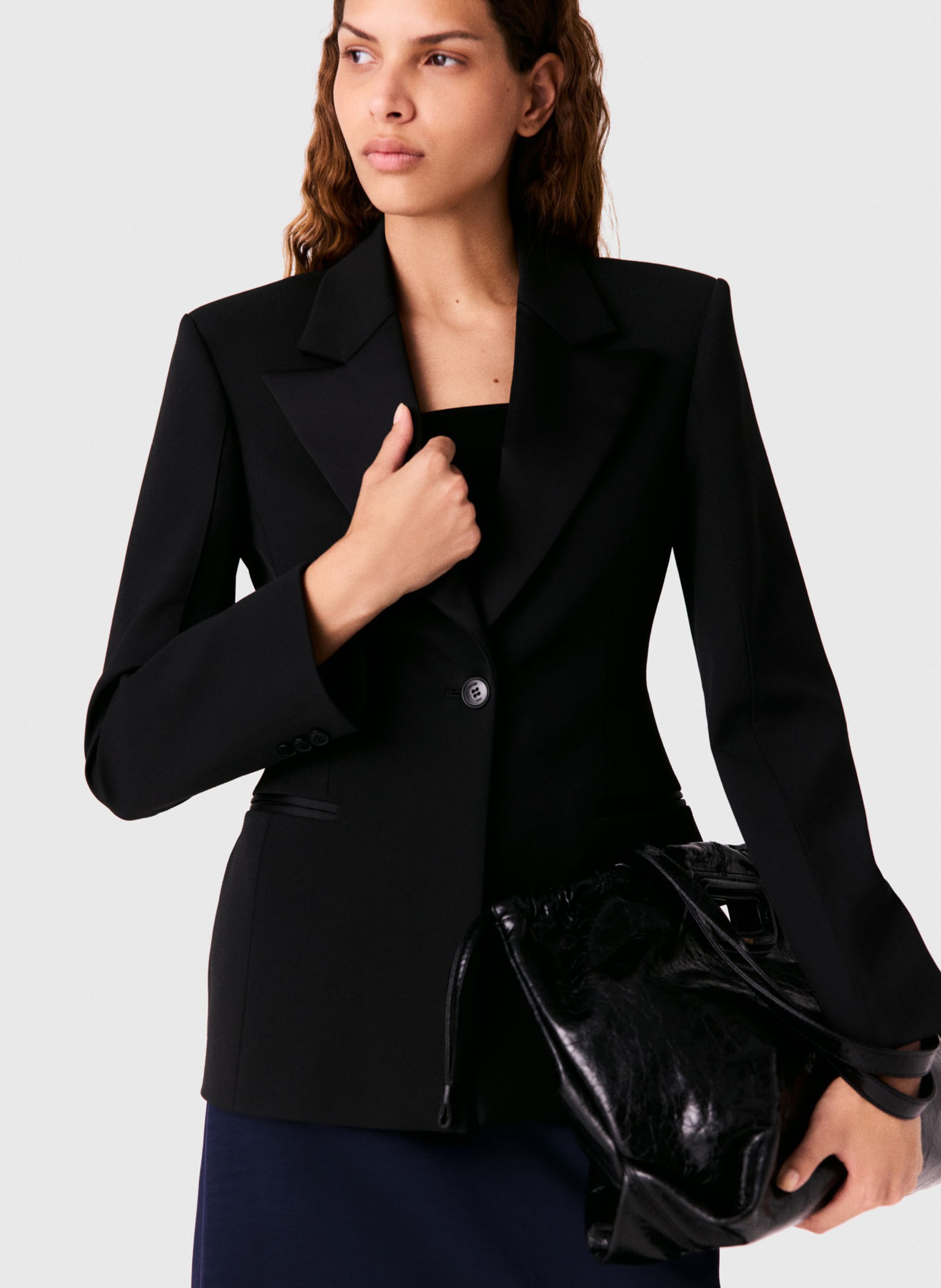 Fitted jacket with tailored collar MAJE Black