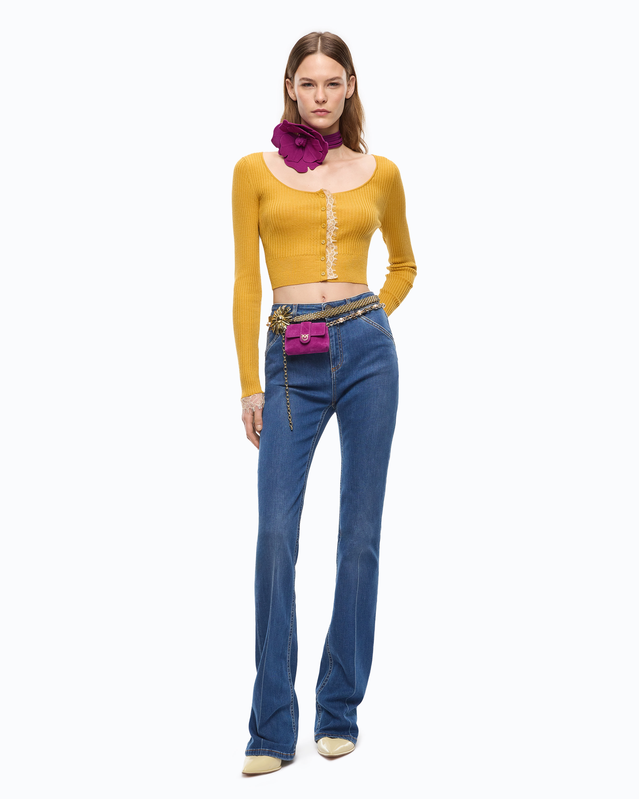 Five-pocket flared jeans PINKO Blue
