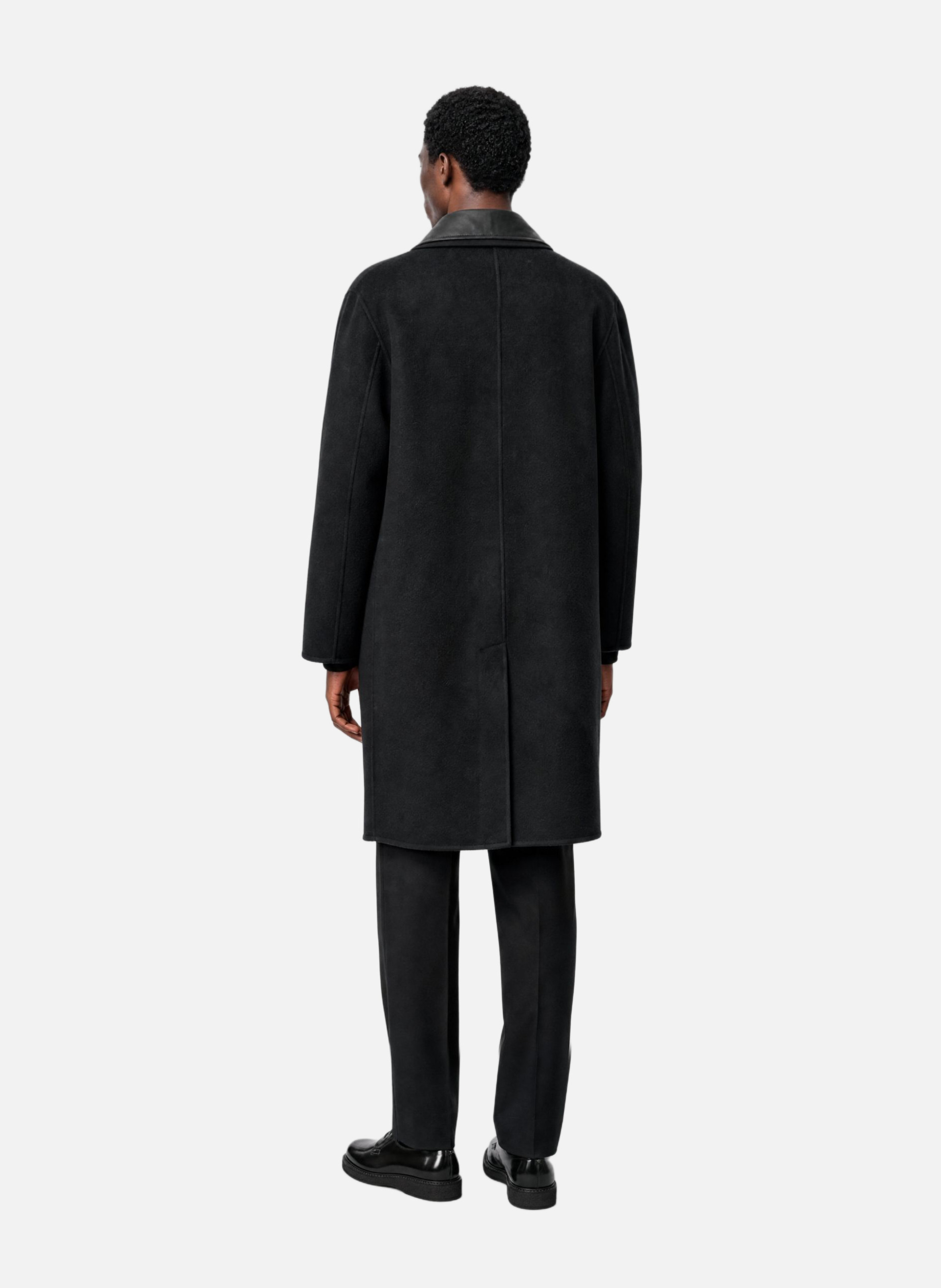 Leather-collar coat THE KOOPLES Black