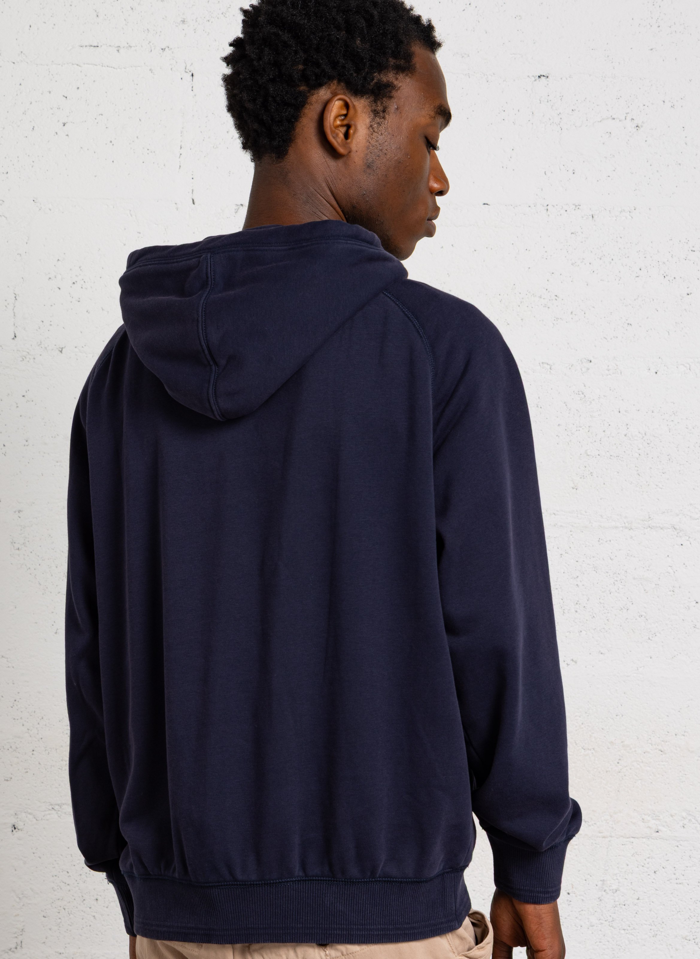 Embroidered cotton-blend hoodie NAPAPIJRI Blue