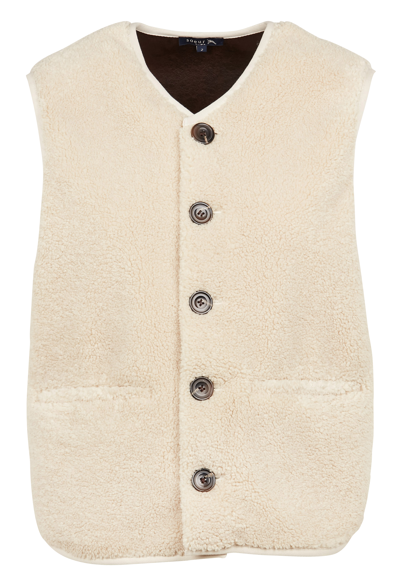 Sheepskin-effect gilet SOEUR Beige