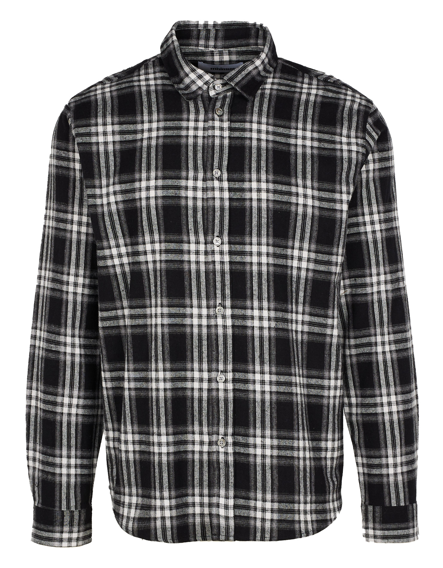 Regular-fit checked cotton shirt with classic collar MINIMUM Black