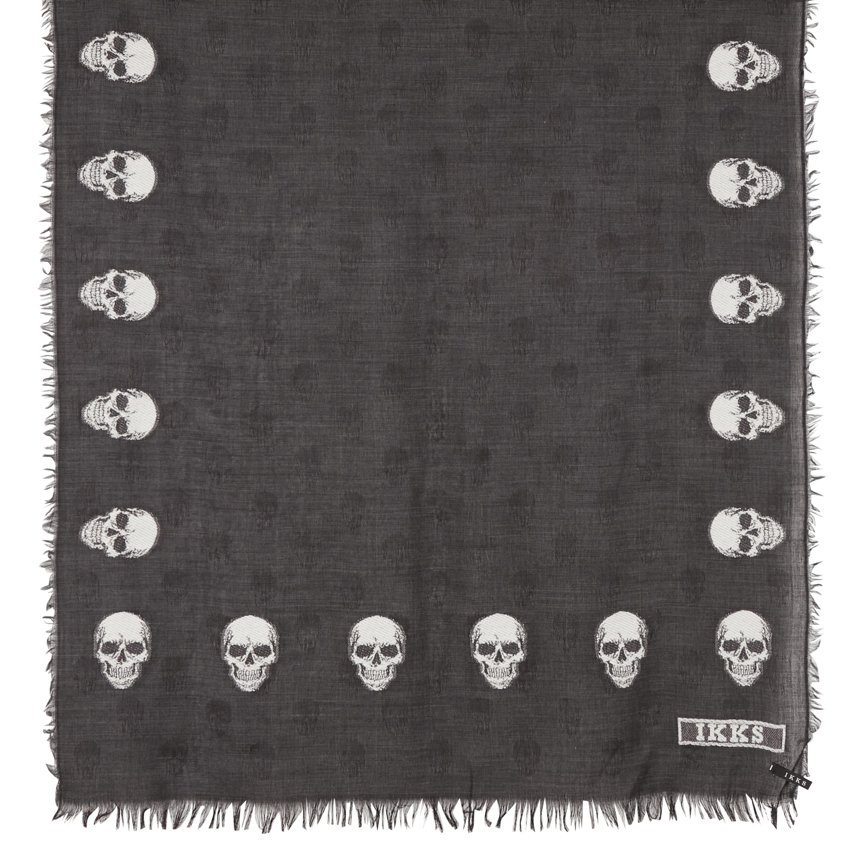 Foulard imprimé tête de mort  Gris