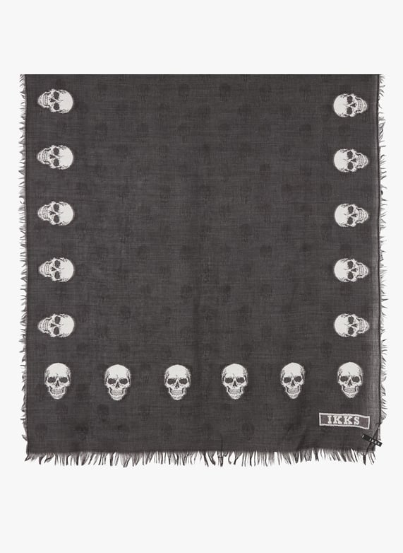SCIARPA Punk Nera Bianca Beige TESCHI Bianchi Foulard Uomo Skull Nero Teschio - Foto 5