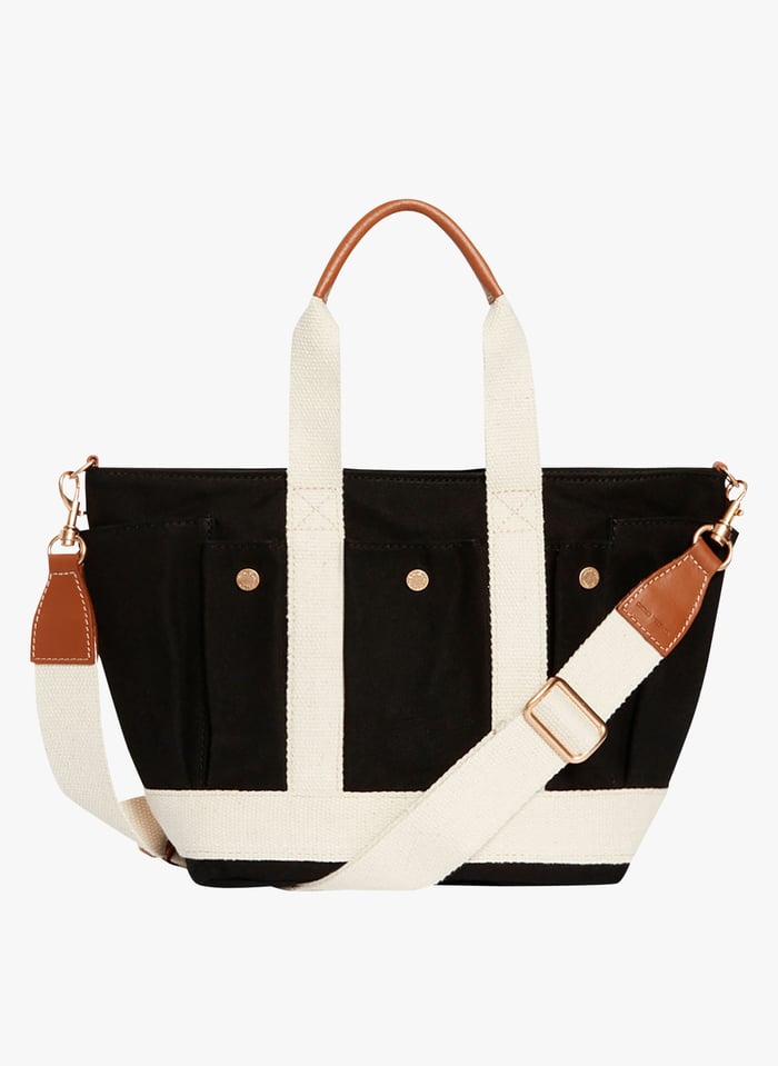 Bolso Shopper Multibolsillos De Tela De Algod n Noir Vanessa Bruno