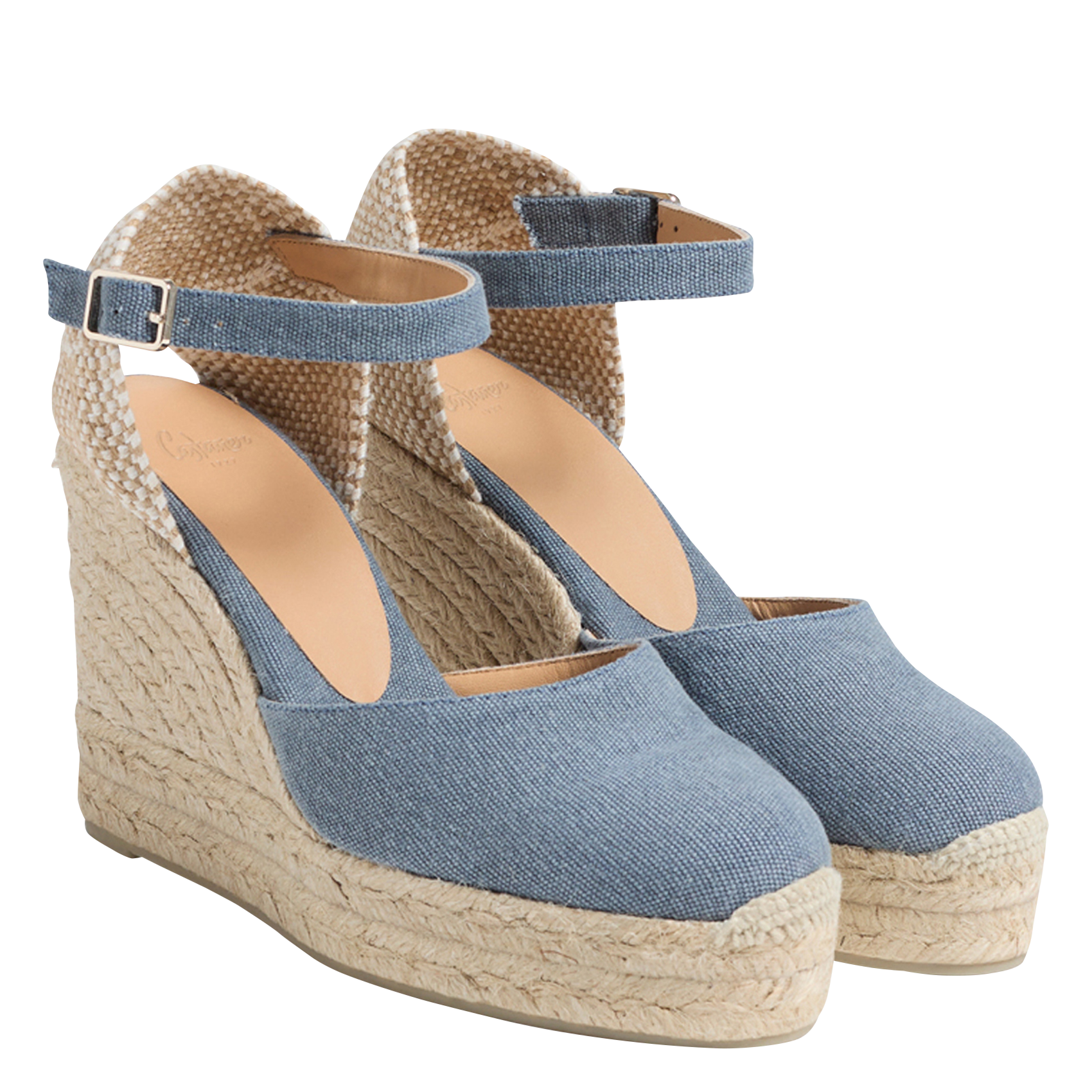 Espadrilles compensées en coton CASTANER Bleu