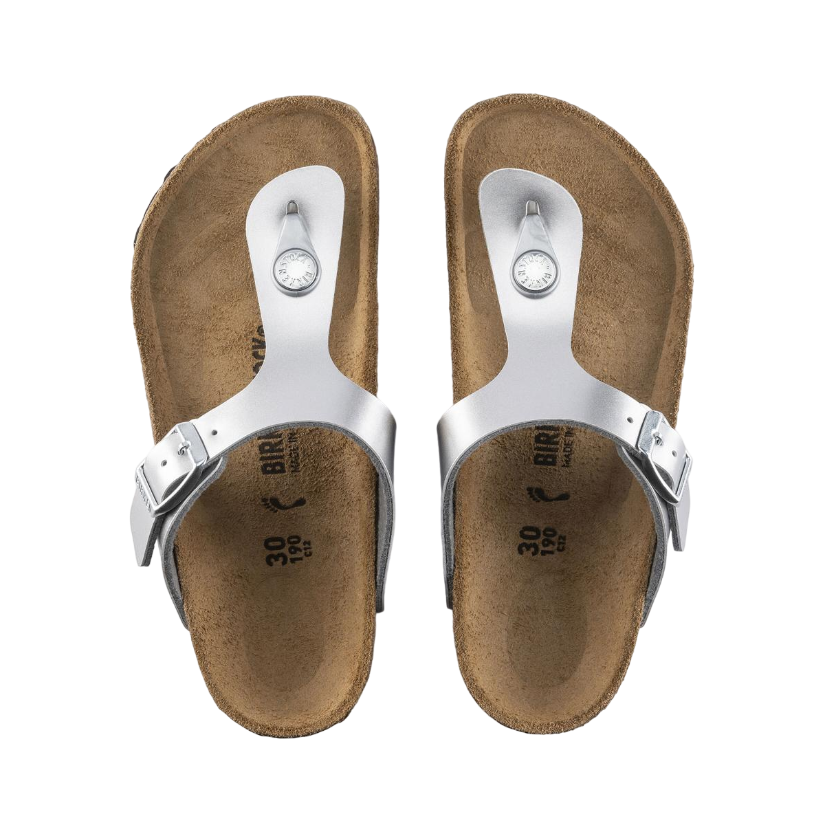 Faux leather sandals BIRKENSTOCK Silver