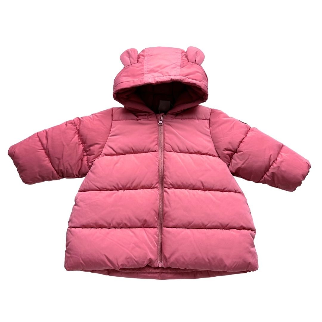 Pink baby puffer jacket - 6 months PETIT BATEAU - Seconde Main Pink