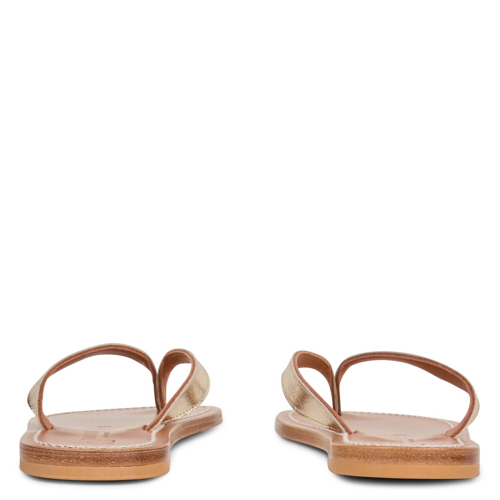 Tongs à paillettes en cuir K JACQUES Doré