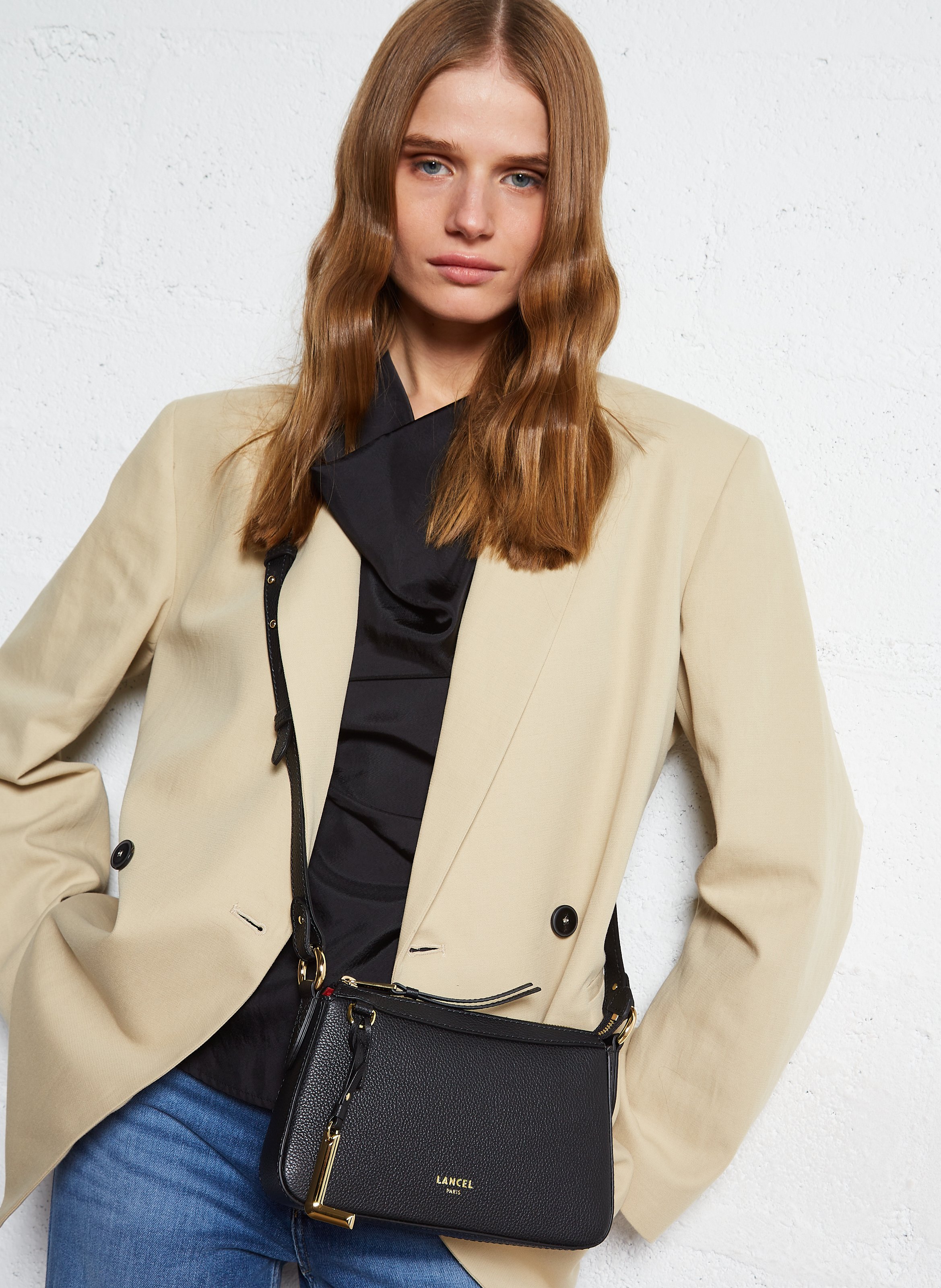 Sac bandoulière en cuir LANCEL Noir