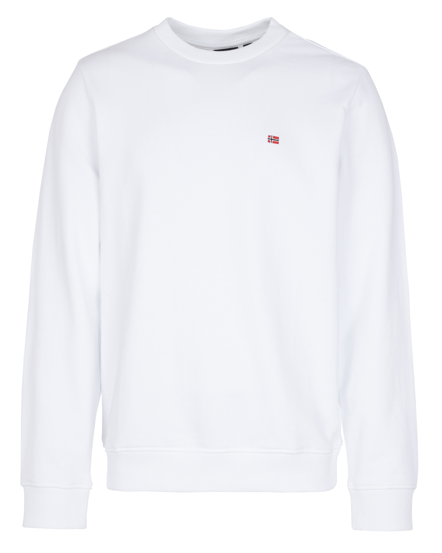 Sweat droit col rond en coton NAPAPIJRI Blanc