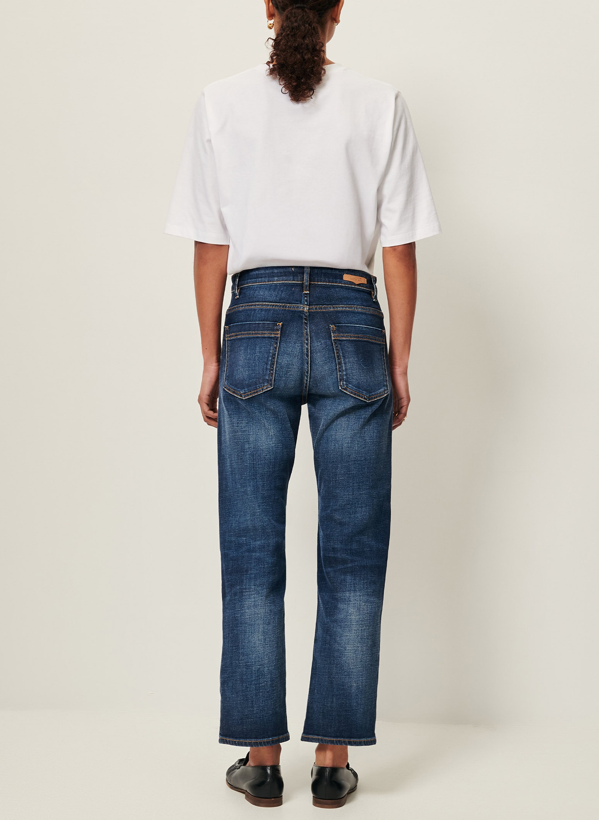 Cotton-blend straight-leg jeans SESSUN Blue