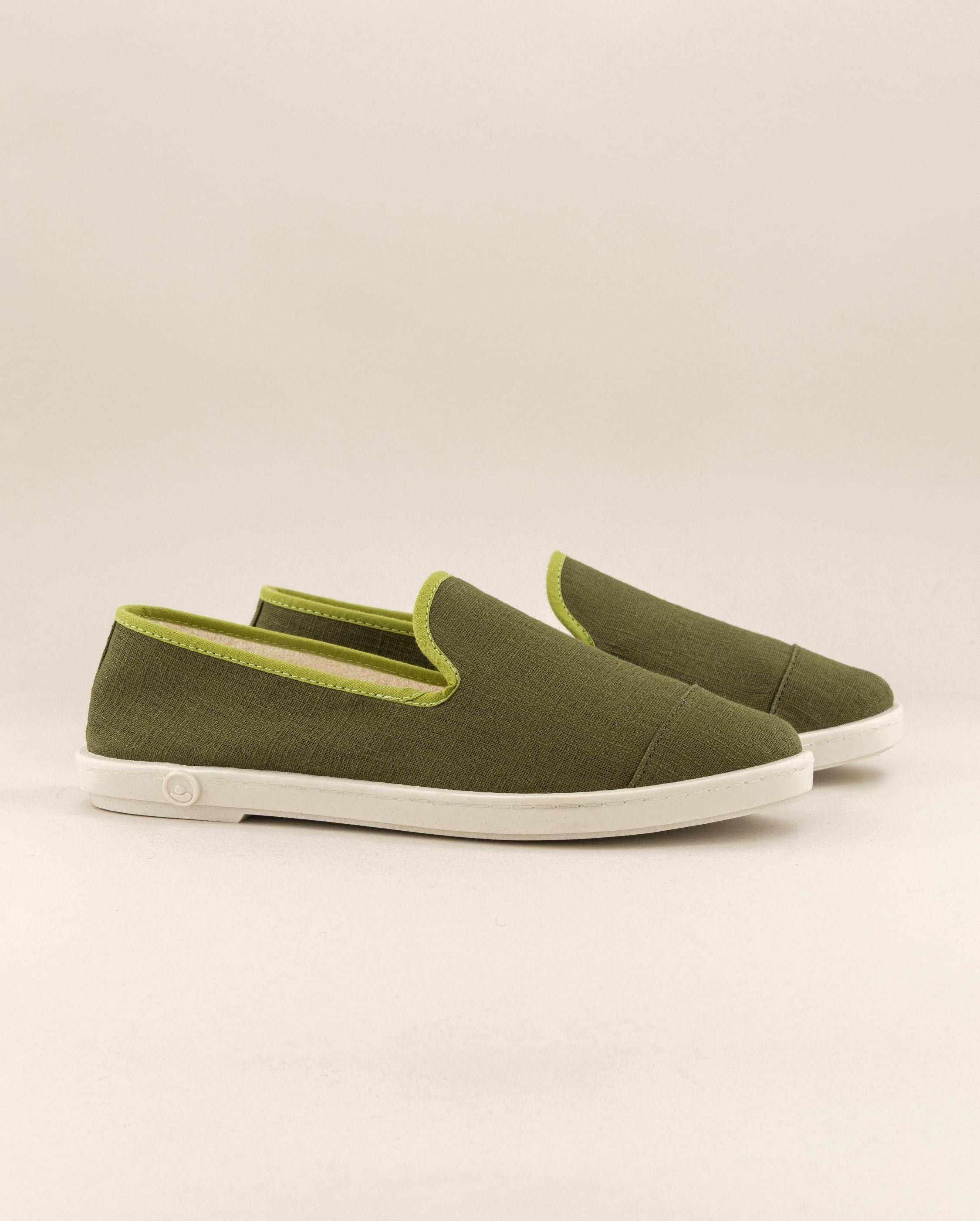 Women's linen slippers, pistachio green ANGARDE Green