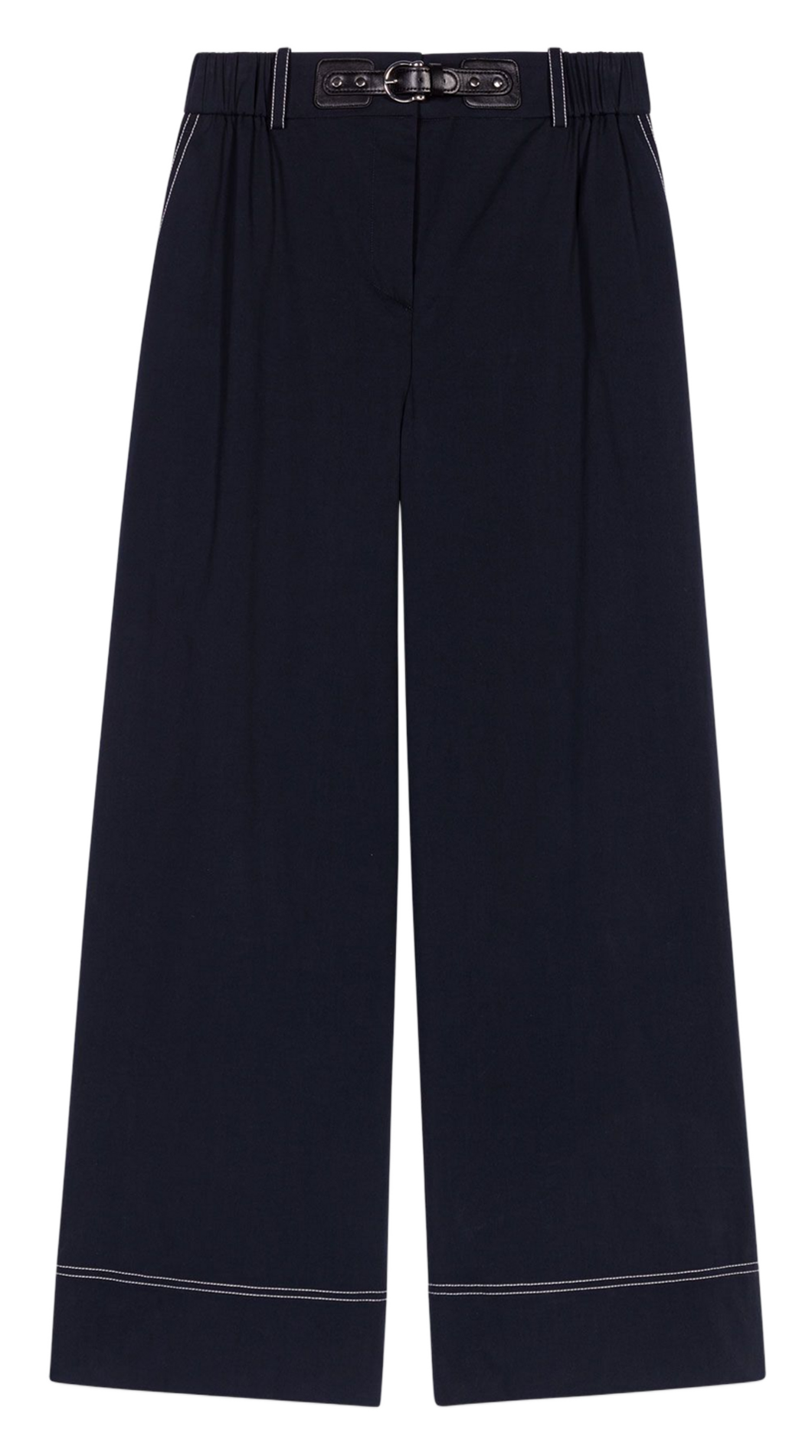 Pantalon large en coton mélangé MAJE Bleu