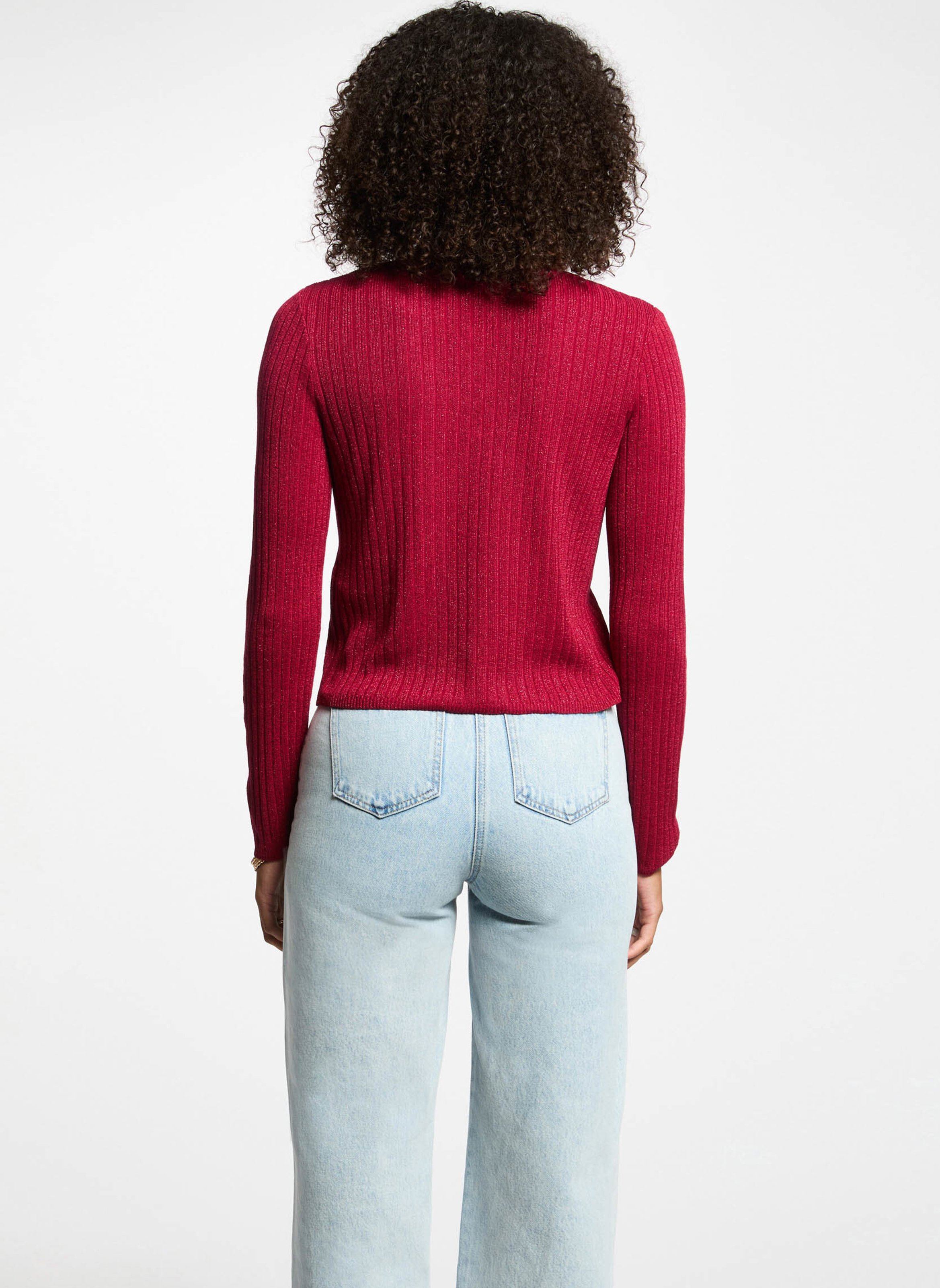 Strickjacke mit Rundhalsausschnitt MORGAN Rot