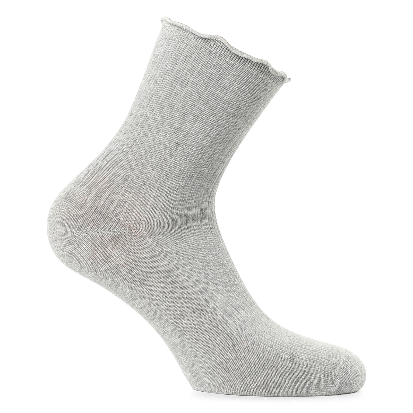 Mid-calf wavy socks PIECES Grey