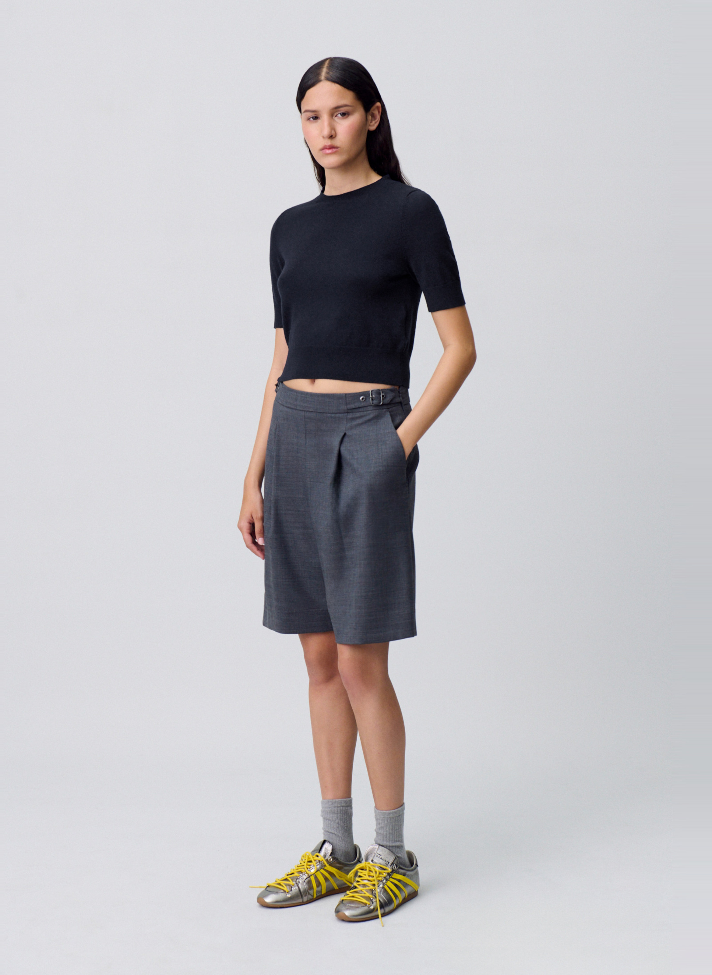 Pull manches courtes en maille fine CLAUDIE PIERLOT Bleu