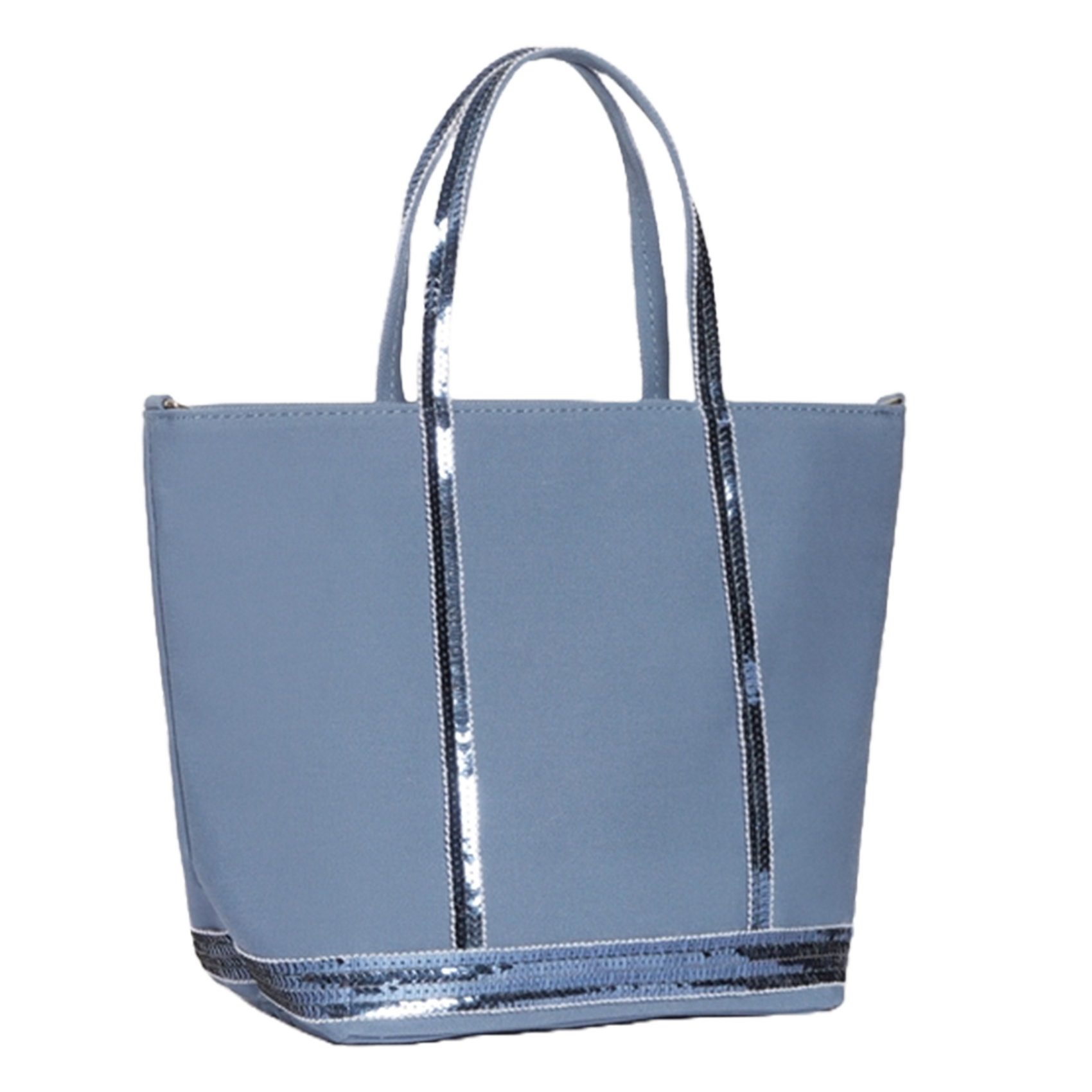 Mini cotton tote bag with sequins VANESSA BRUNO Blue