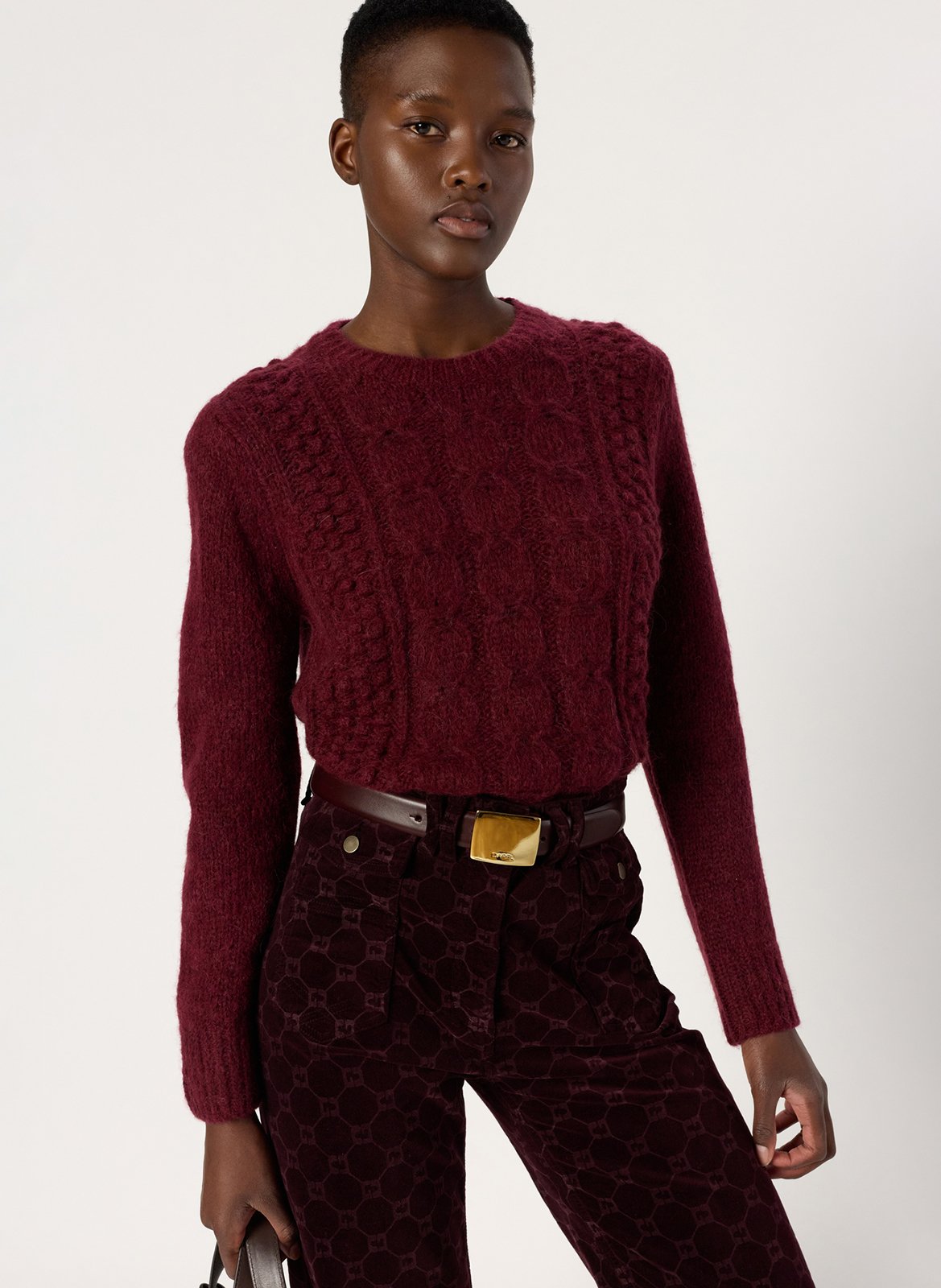 Pull col rond en laine mélangée GERARD DAREL Rouge