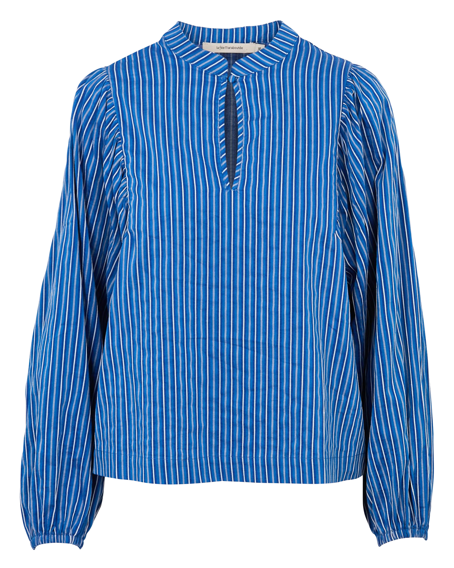 Top droit en coton mélangé rayé LA FEE MARABOUTEE Bleu