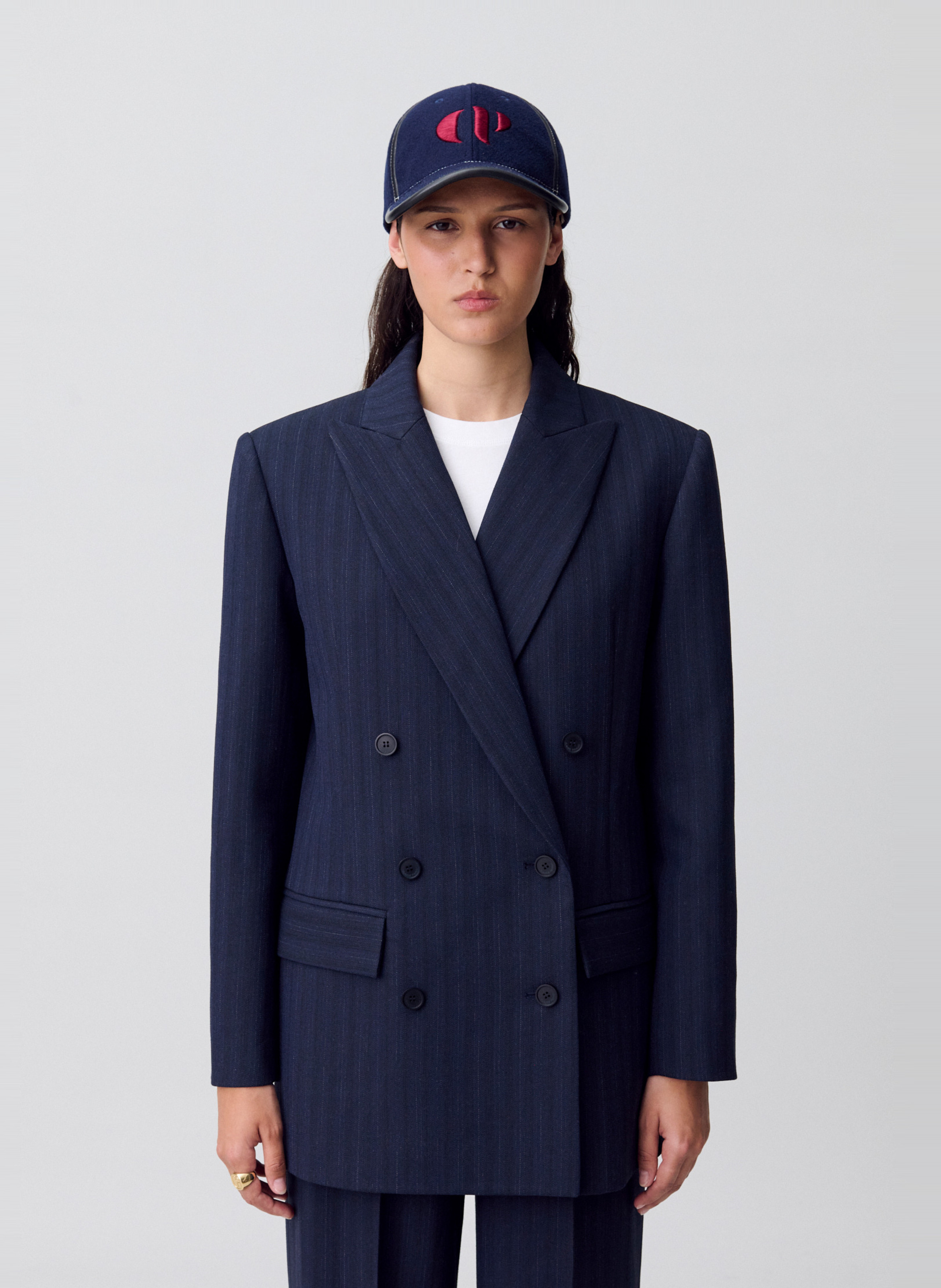 Veste tailleur structurée à rayures CLAUDIE PIERLOT Multicolore