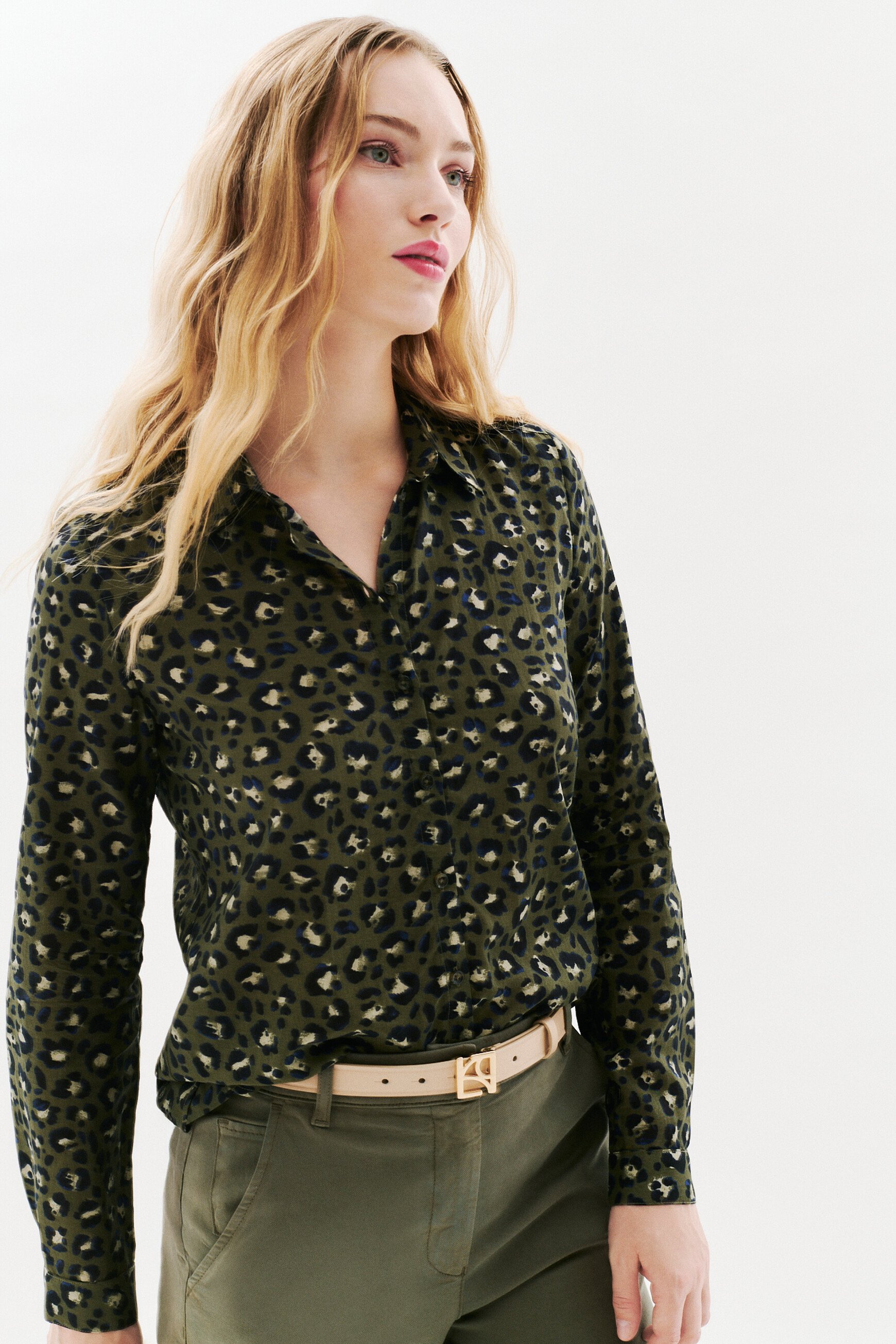 Chemise col classique imprimée CAROLL Green