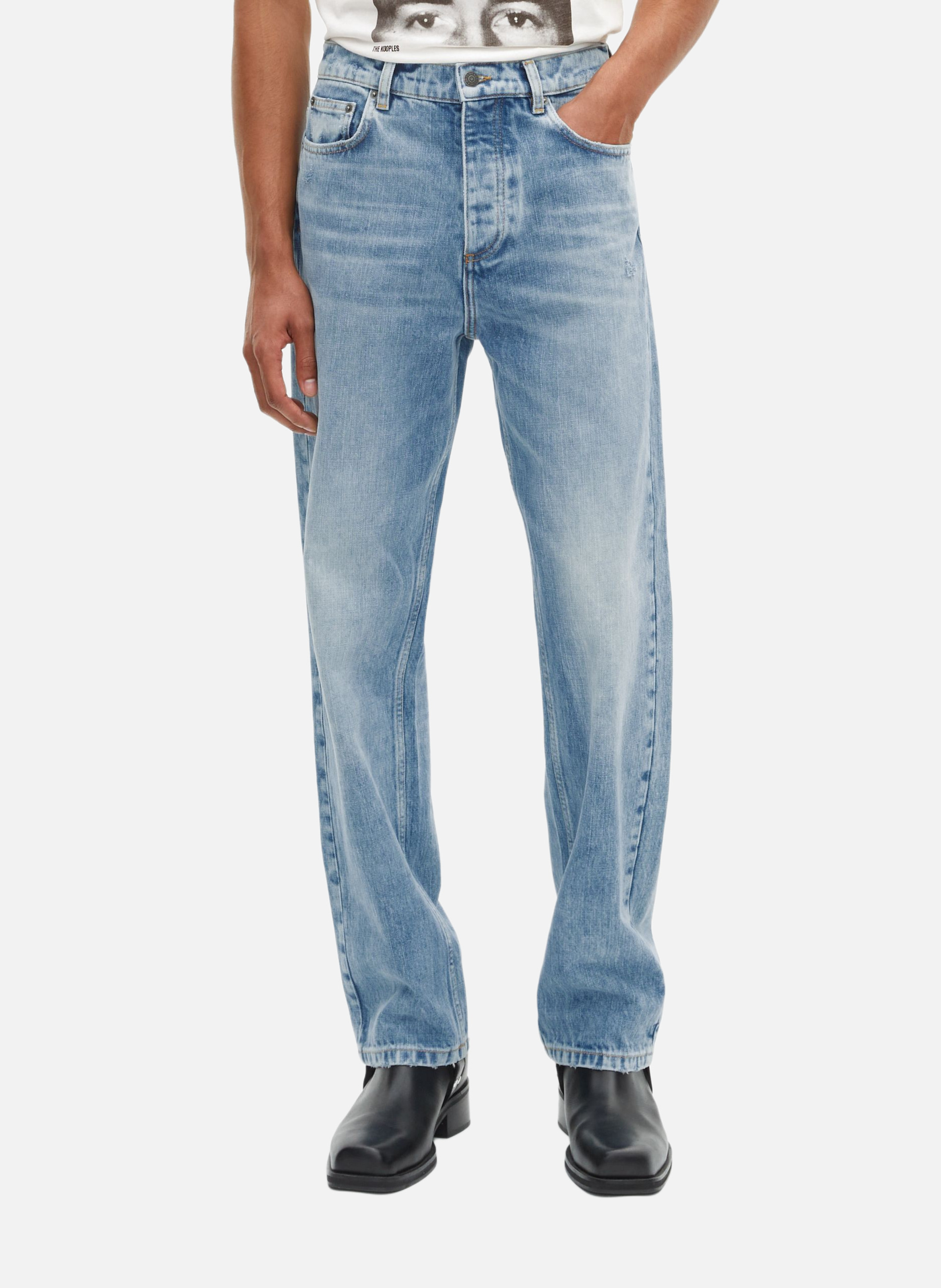 - Straight-leg jeans
- 5 pockets
- Straight cut
- Faded effect THE KOOPLES Blue