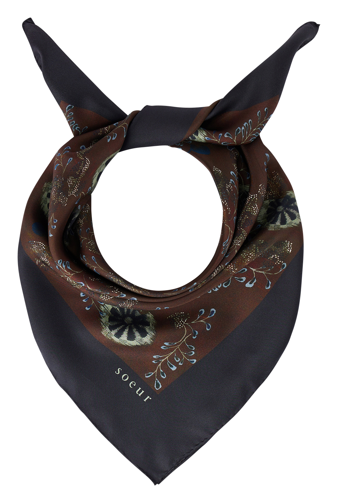 Aclaudie screen-printed silk scarf SOEUR Multicolored